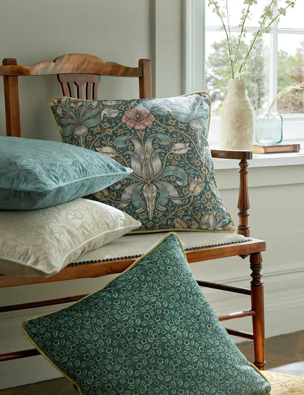 Spring Thicket Velvet Cushion - Blue Mix product