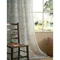 Strawberry Thief Voile Panel Curtains - Blue Mix alternate view