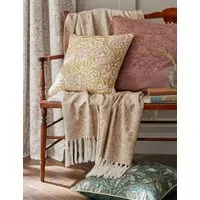 William Morris Michaelmas Daisy Embroidered Cushion - Pink, Cotton alternate view