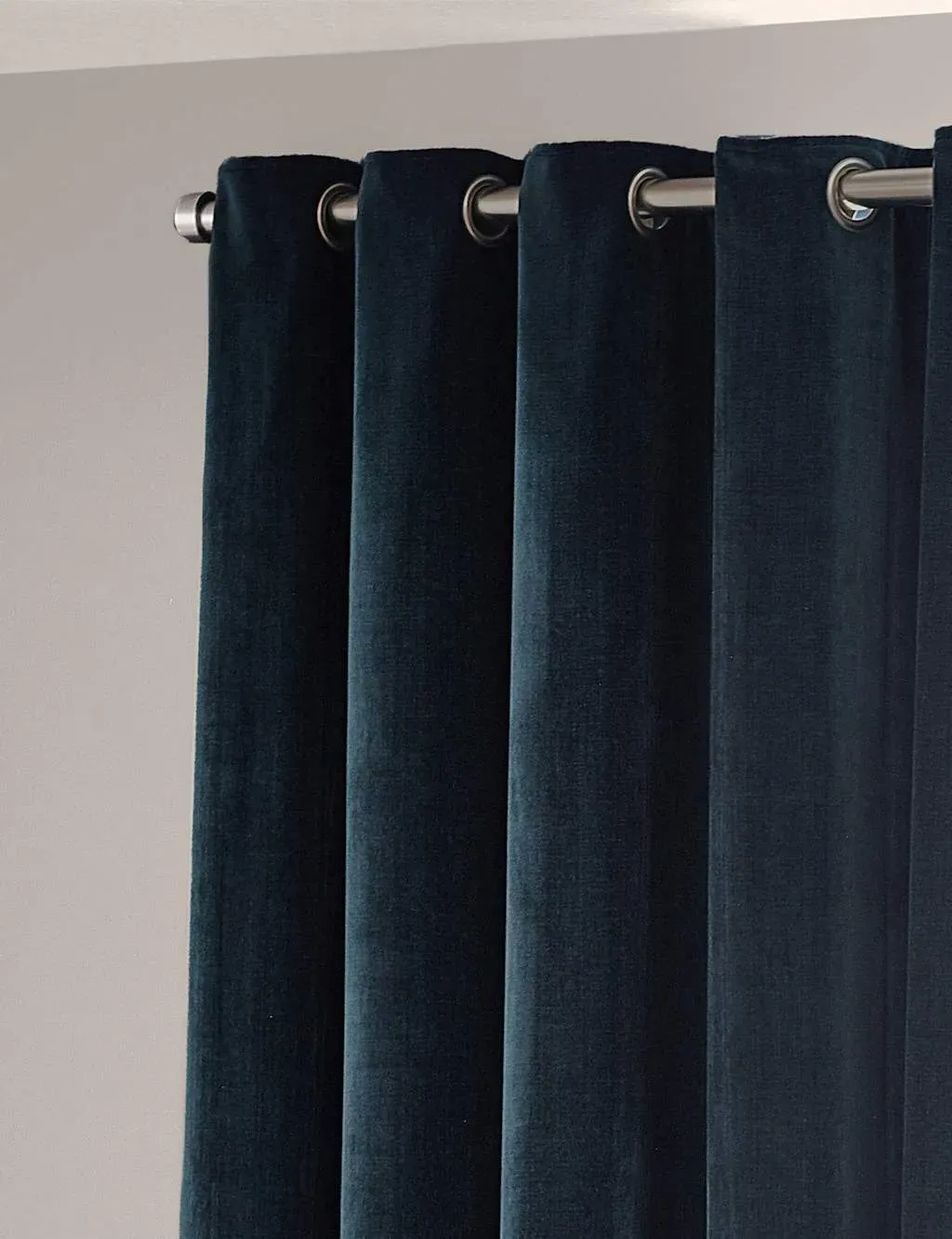 Chenille Blackout Pencil Pleat Curtains - Dark Blue product