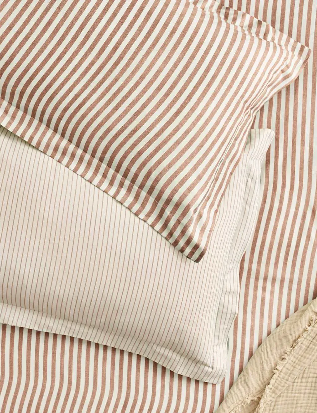 Hebden Stripe Pillowcases 2 Pack - Cream Mix, Pure Cotton product