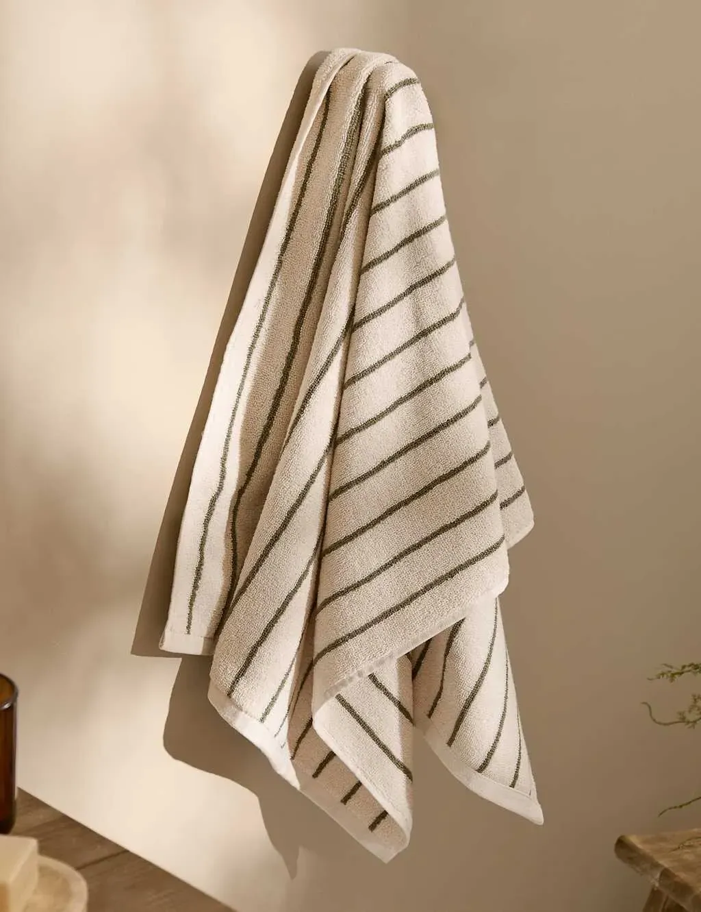 Hebden Striped Bath Towel - Green, Pure Cotton product