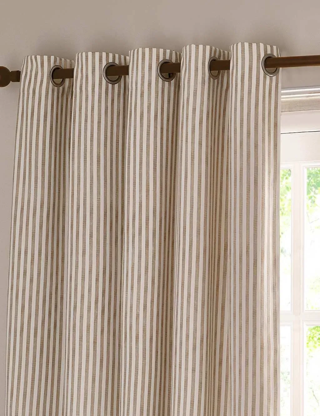 Hebden Striped Blackout Eyelet Curtains - Natural Mix, Cotton product