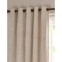 Hebden Striped Eyelet Curtains - Natural Mix, Cotton alternate view