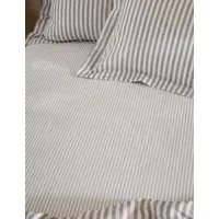 Hebden Striped Fitted Sheet - Mauve, Pure Cotton alternate view