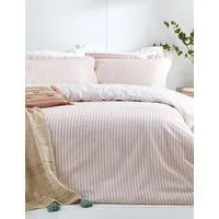 Hebden Striped Reversible Bedding Set - Light Pink Mix, Cotton alternate view