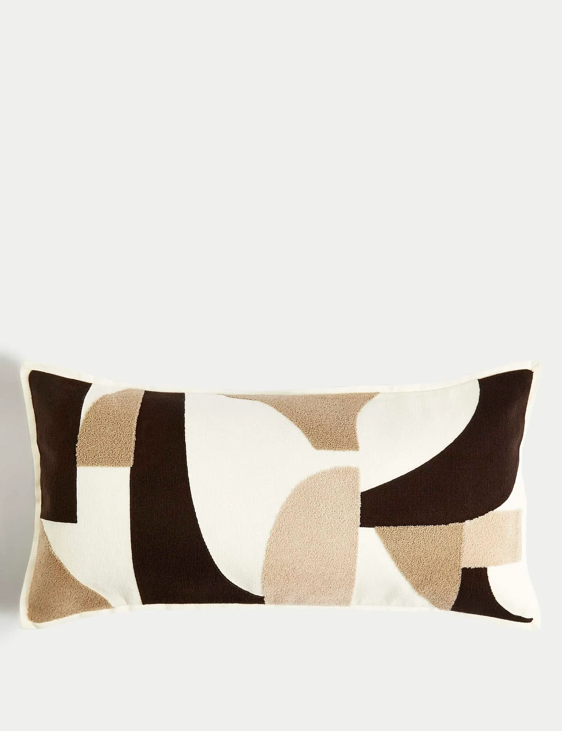 m-s-pure-cotton-geometric-bolster-cushion-cream-mix-cream-mix image