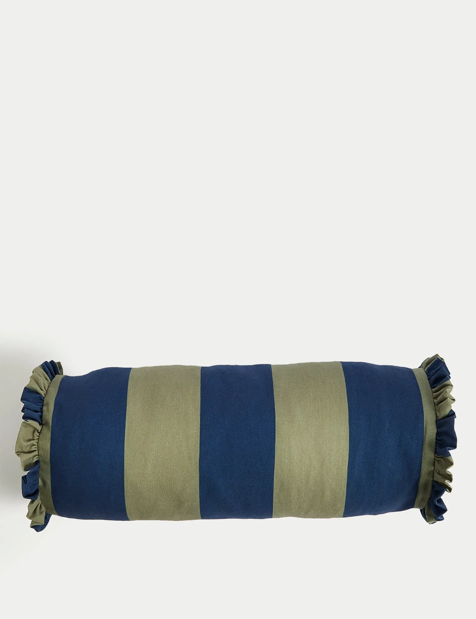 m-s-pure-cotton-striped-bolster-cushion-green-mix-green-mix image