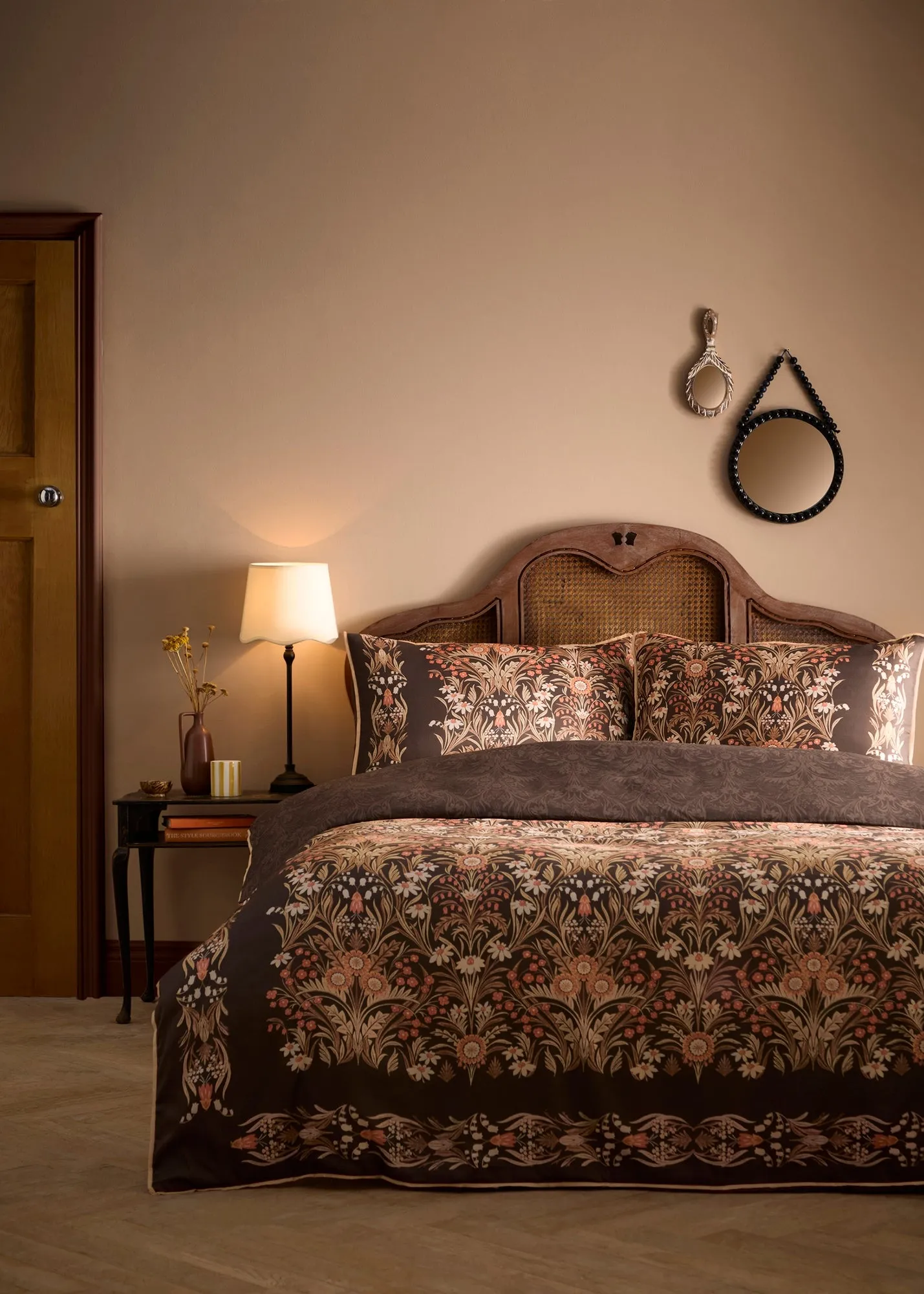 Audrey Double Duvet Cover Set - Brown, Cotton Sateen product