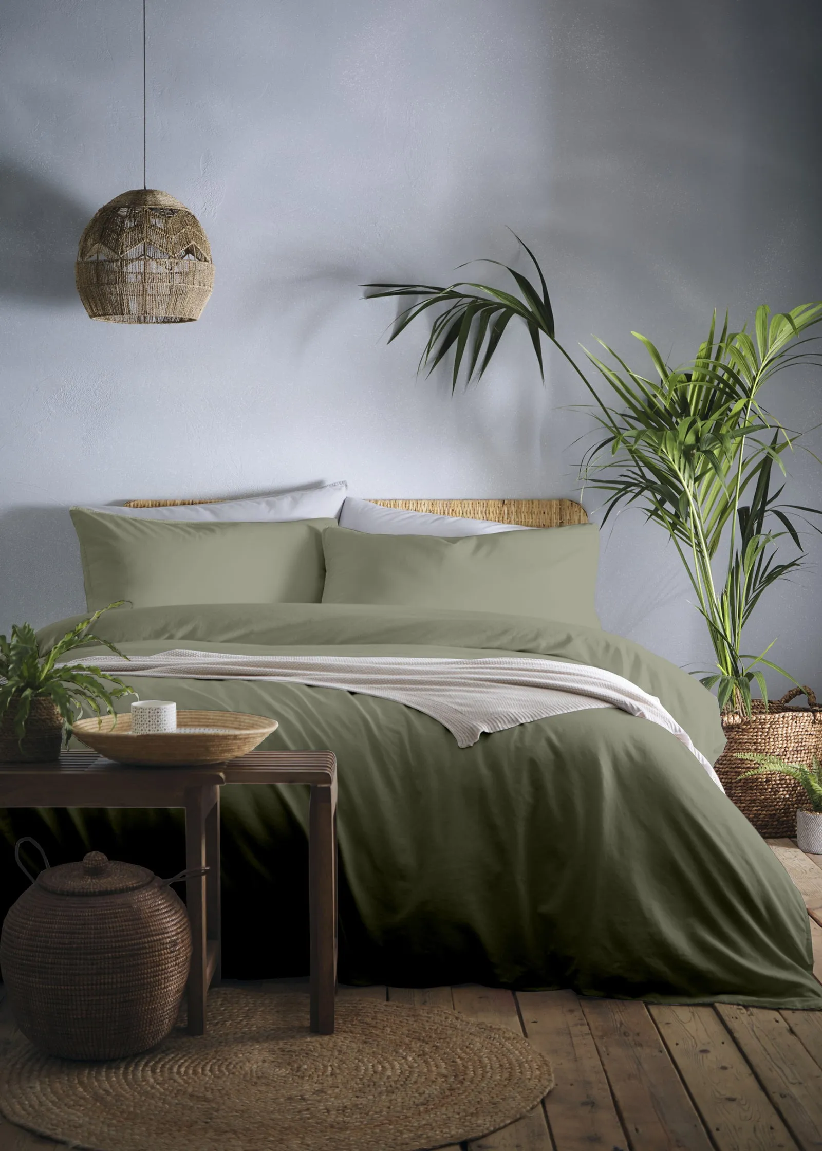 Cassia Double Duvet Cover Set - Khaki, Polyester product