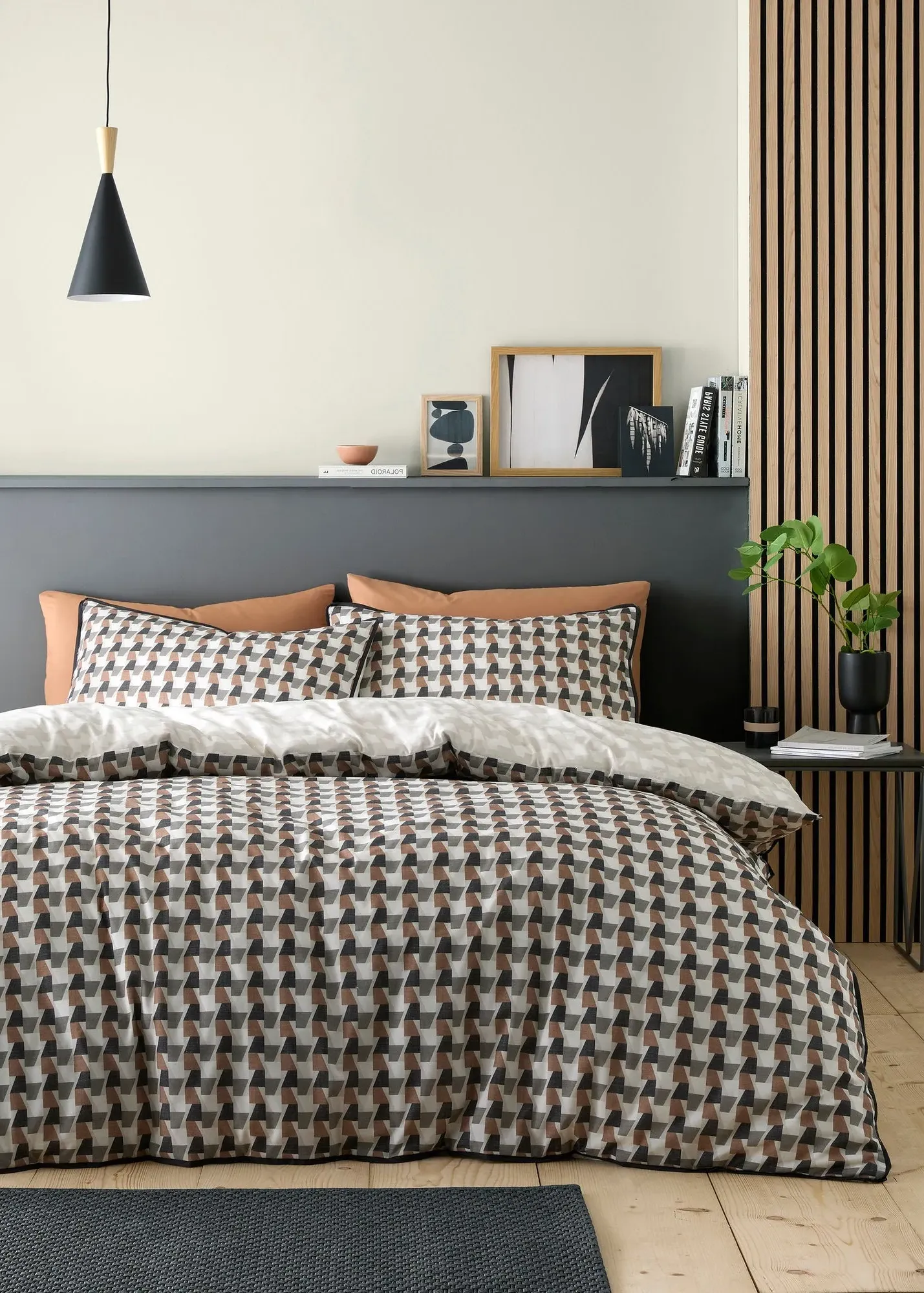 Jett Double Duvet Cover Set - Brown, Cotton product