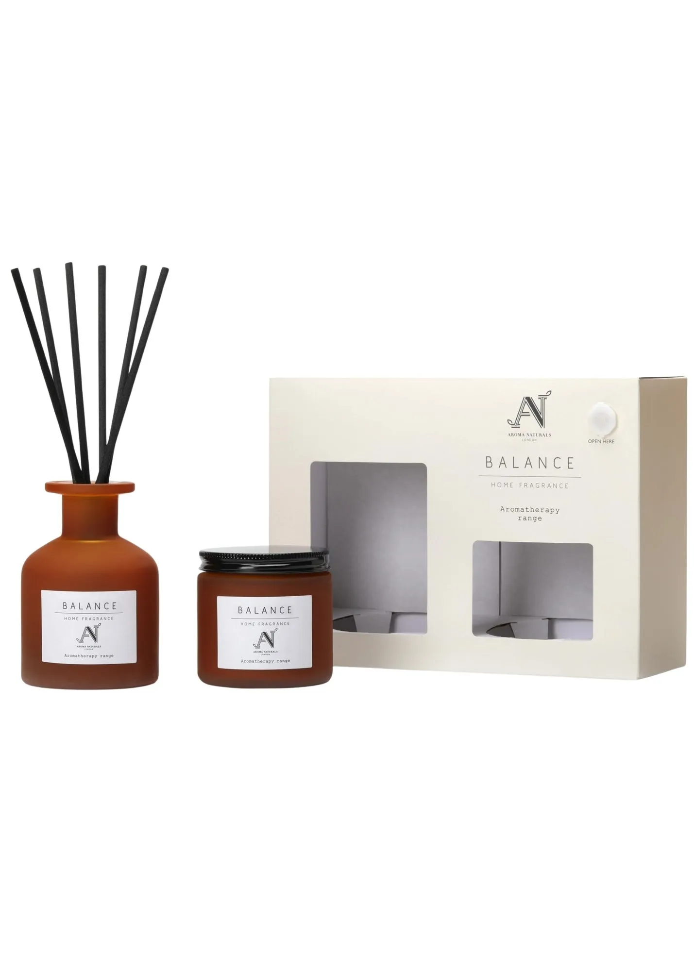 London Aromatherapy Candle & Reed Diffuser Gift Set - Brown product