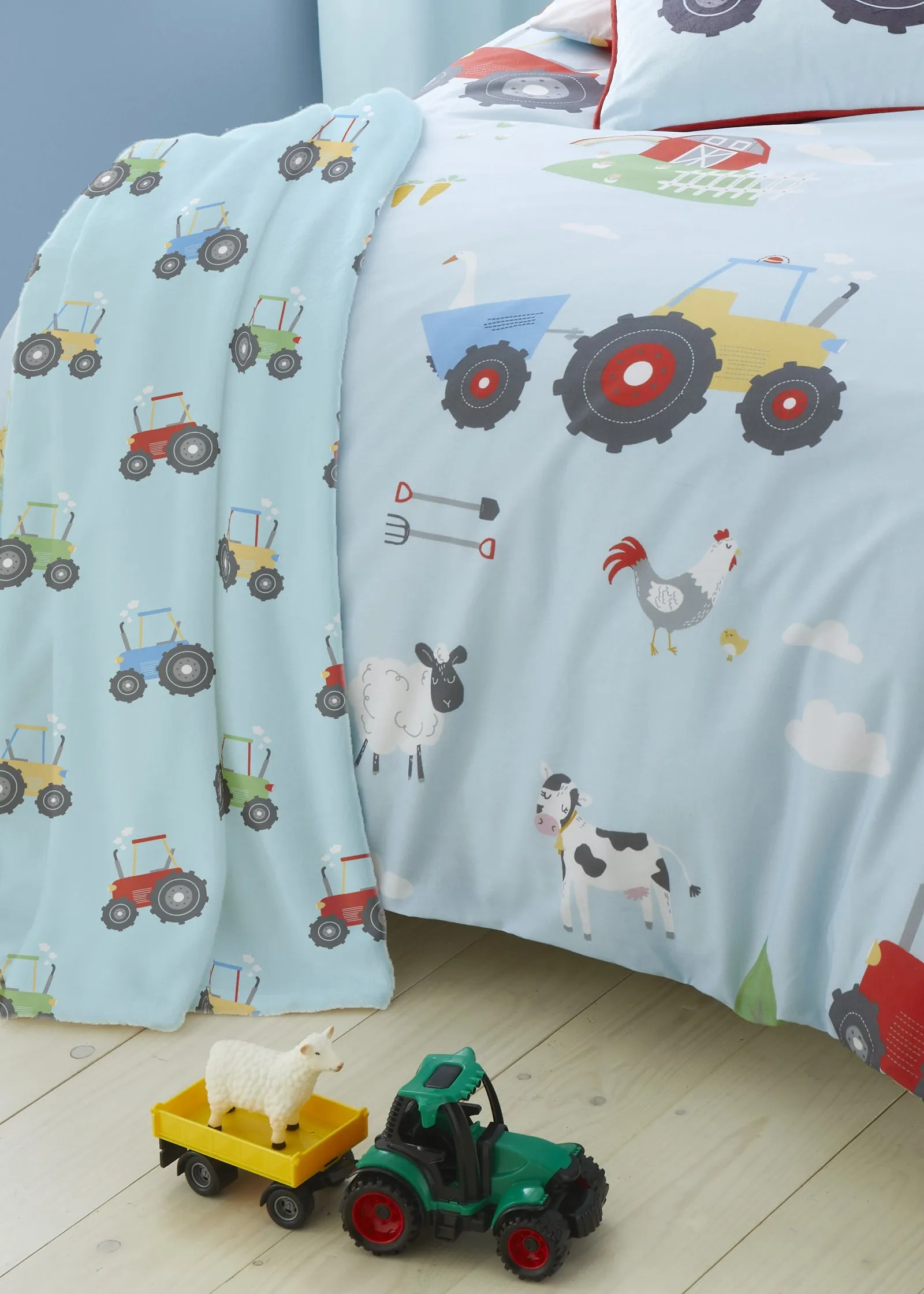 Farmyard Friends Soft Touch Throw - Blue, Fleece product