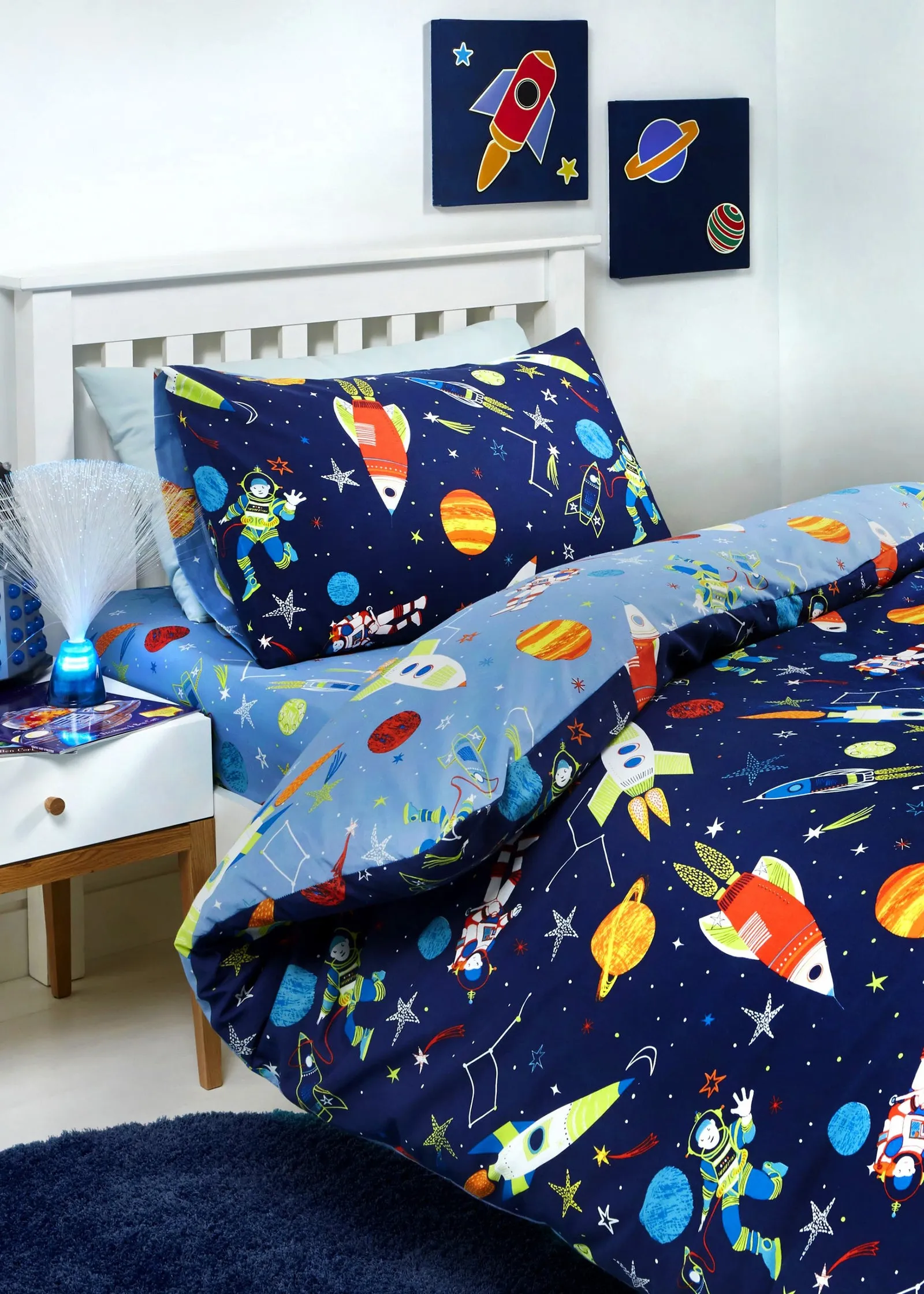 Supersonic Glow in the Dark Junior Duvet Cover Set - Blue product