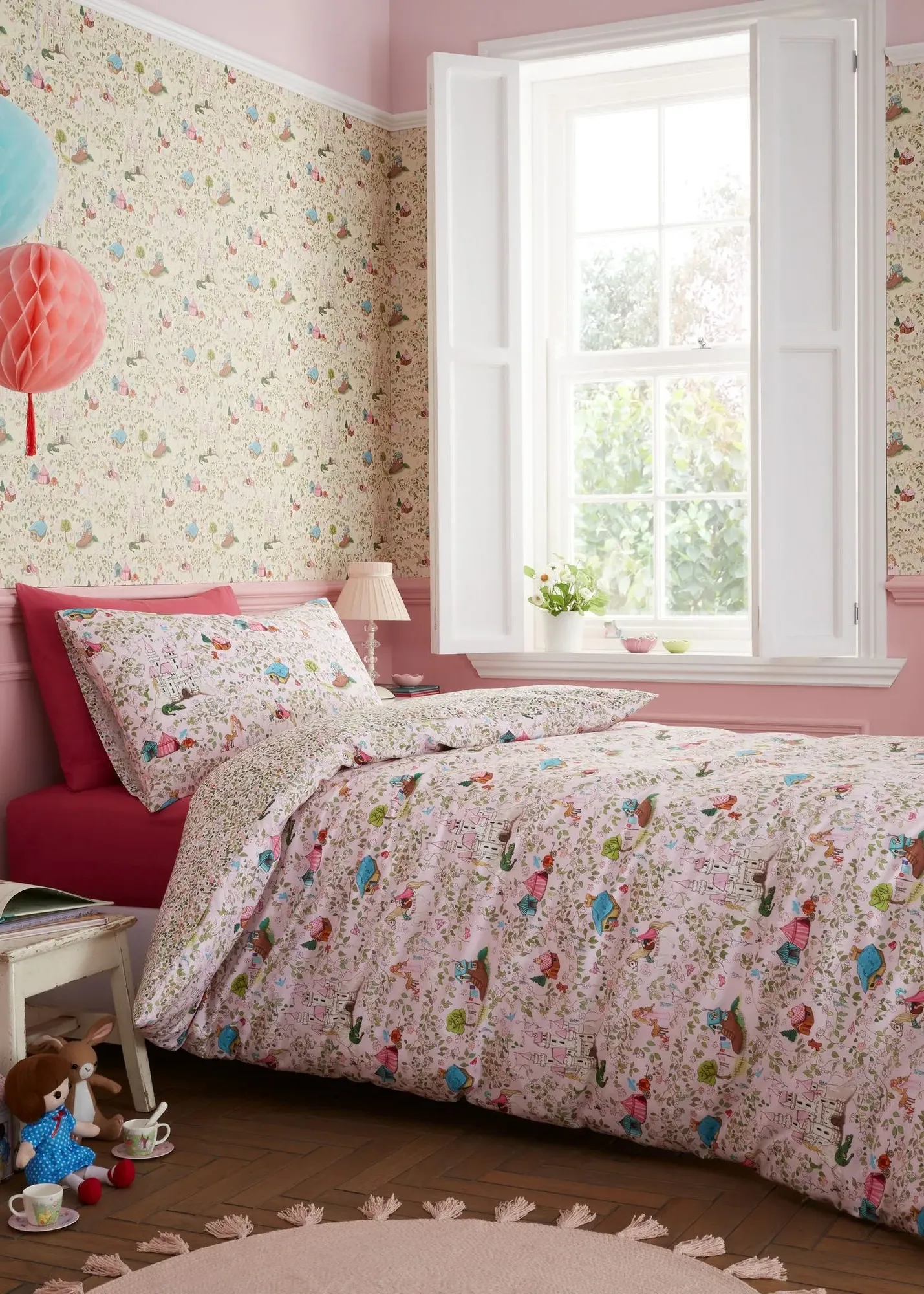 Fairytale Junior Duvet Cover Set Reversible - Pink, Cotton product
