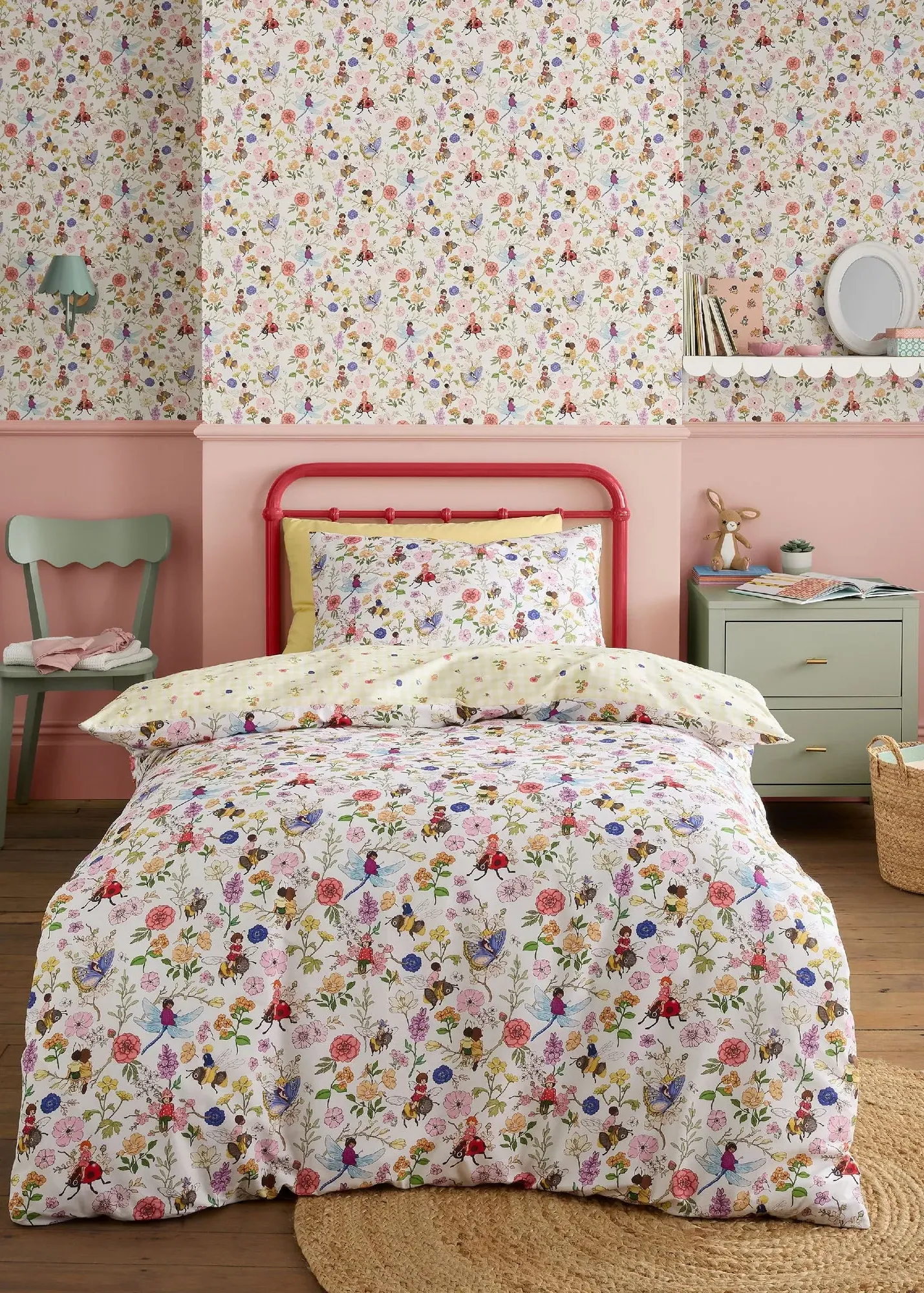 Garden Friends Junior Reversible Duvet Cover Set - White, Cotton product