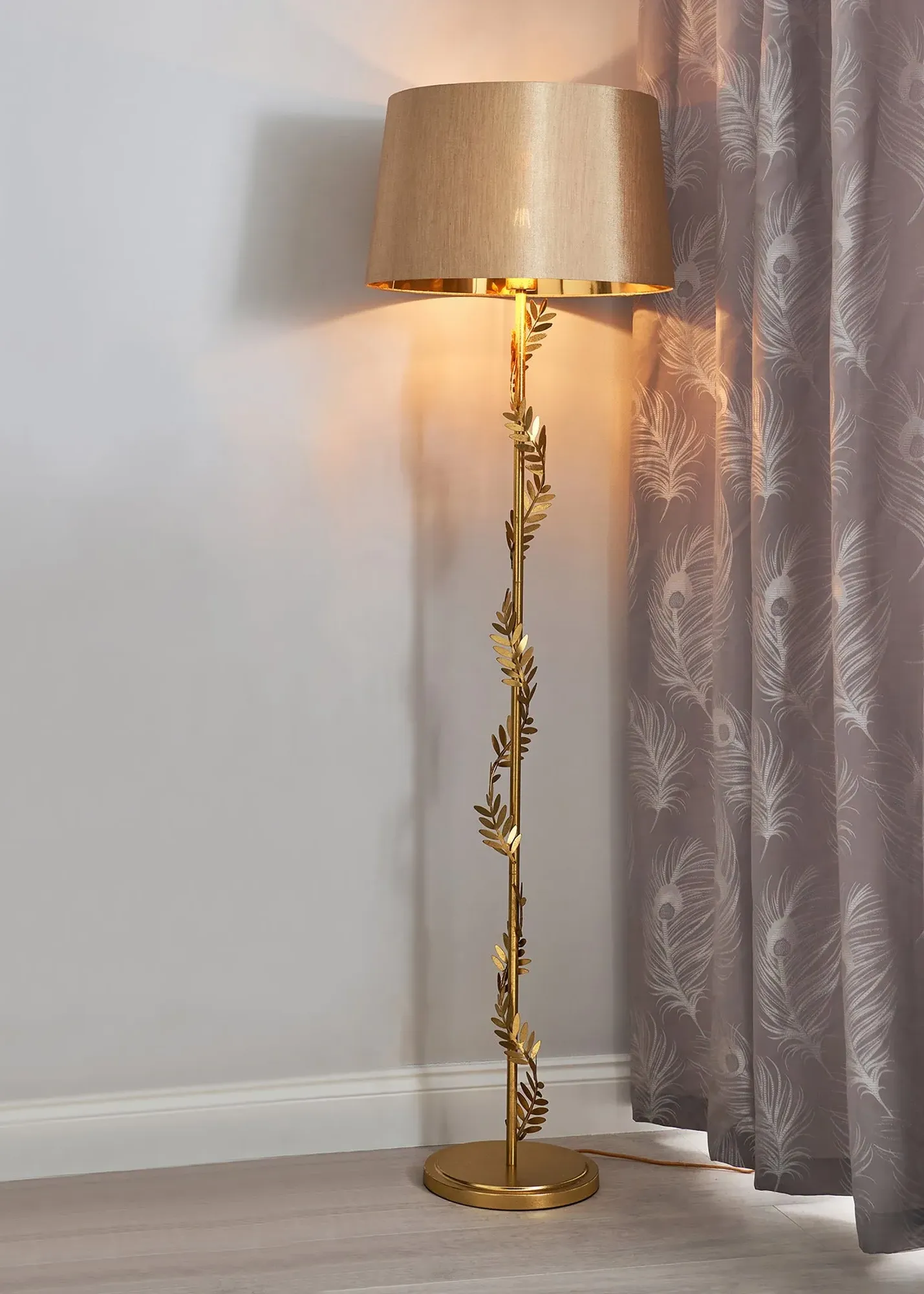 Brookby Palm Floor Lamp - Gold, Metal product
