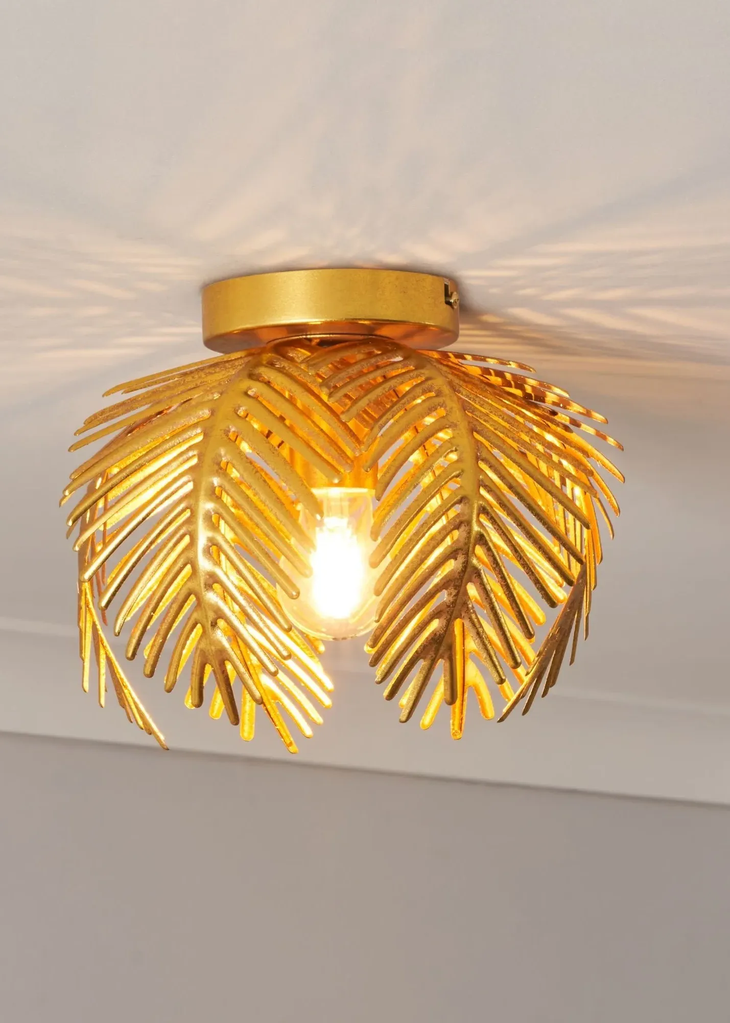 Brookby Palm Flush Ceiling Light - Gold, Brass product