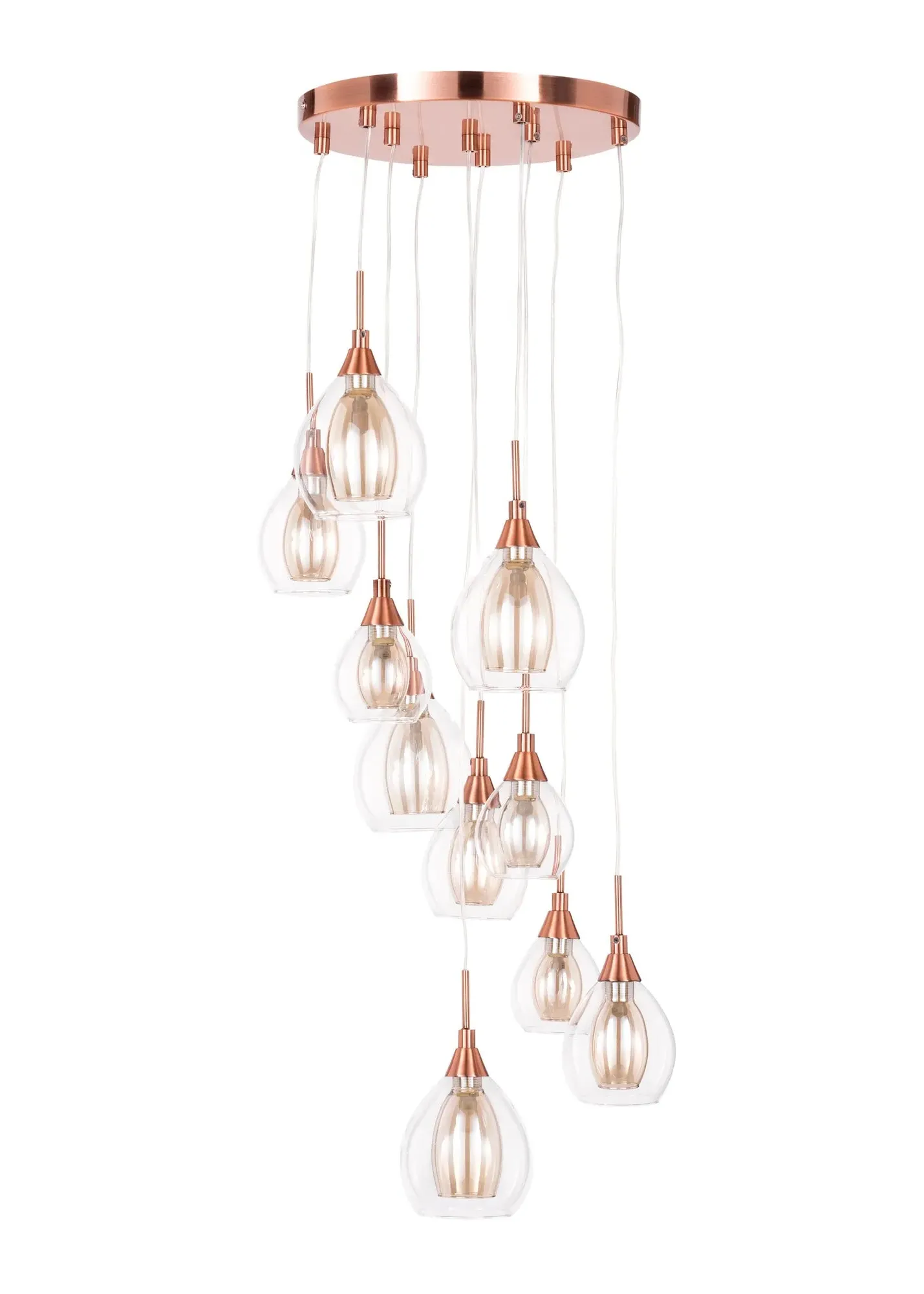Carmella 10 Light Cluster Pendant - Copper, Metal & Glass product