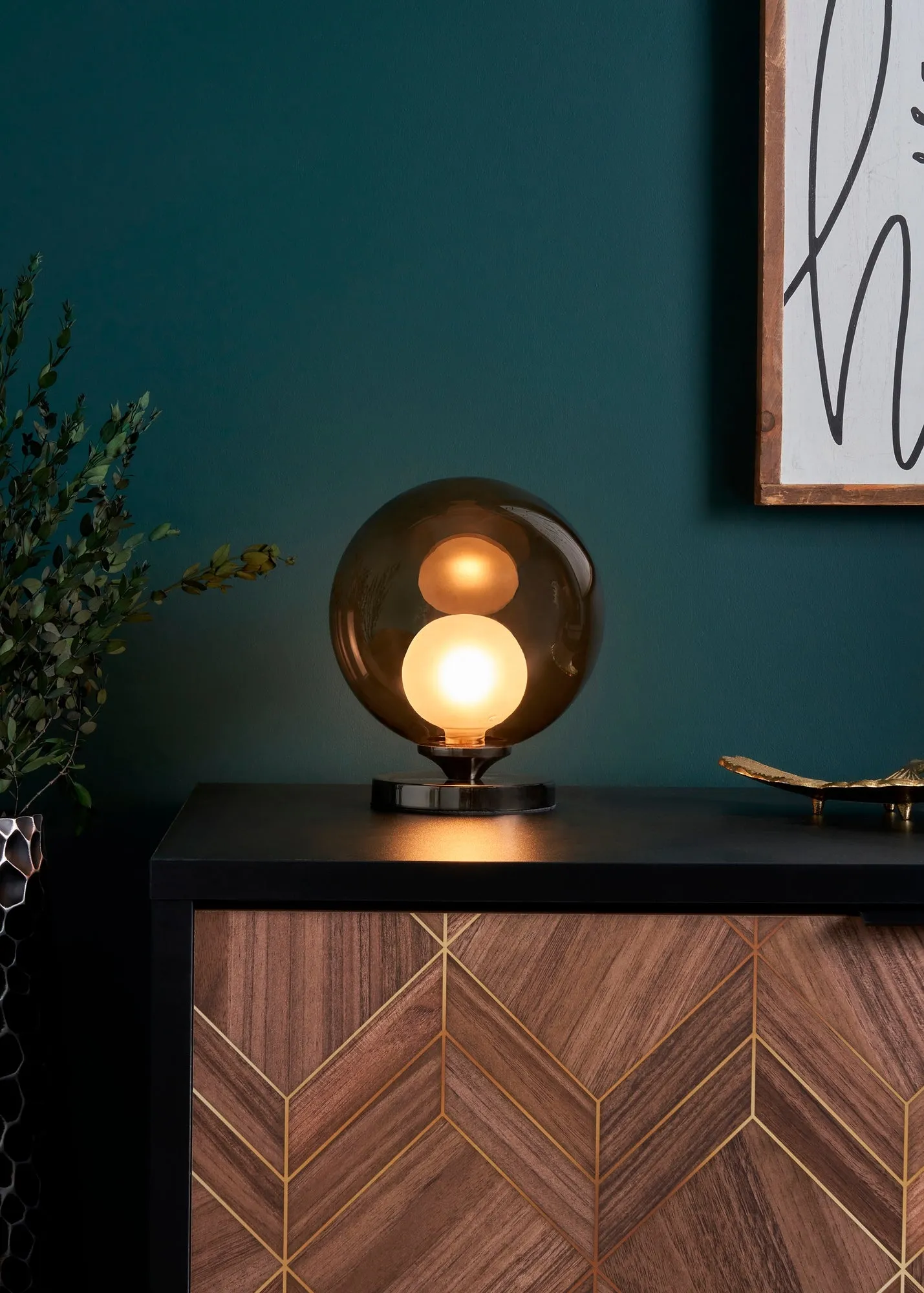 Flourina Touch Table Lamp - Black, Chrome product