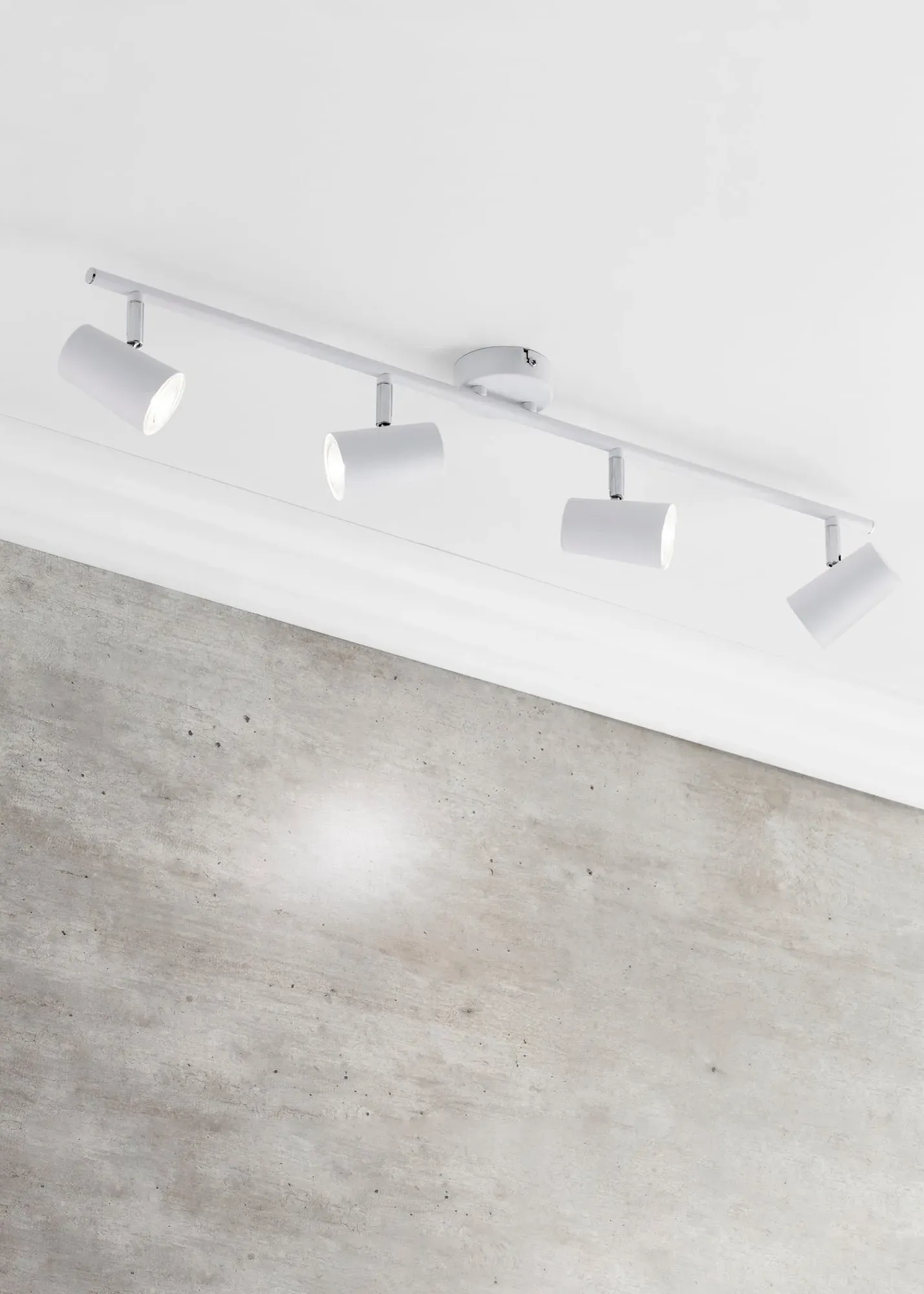 Harv 4 Spotlight Adjustable Ceiling Bar - White, Metal product