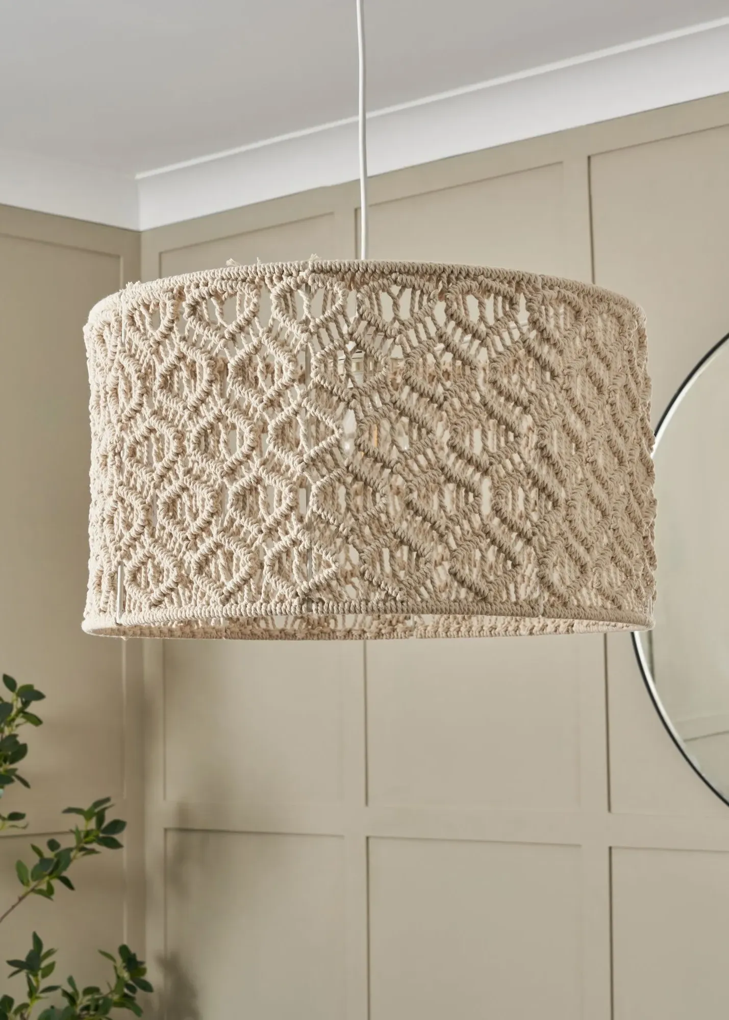 Large Macrame Easyfit Pendant Shade - White product