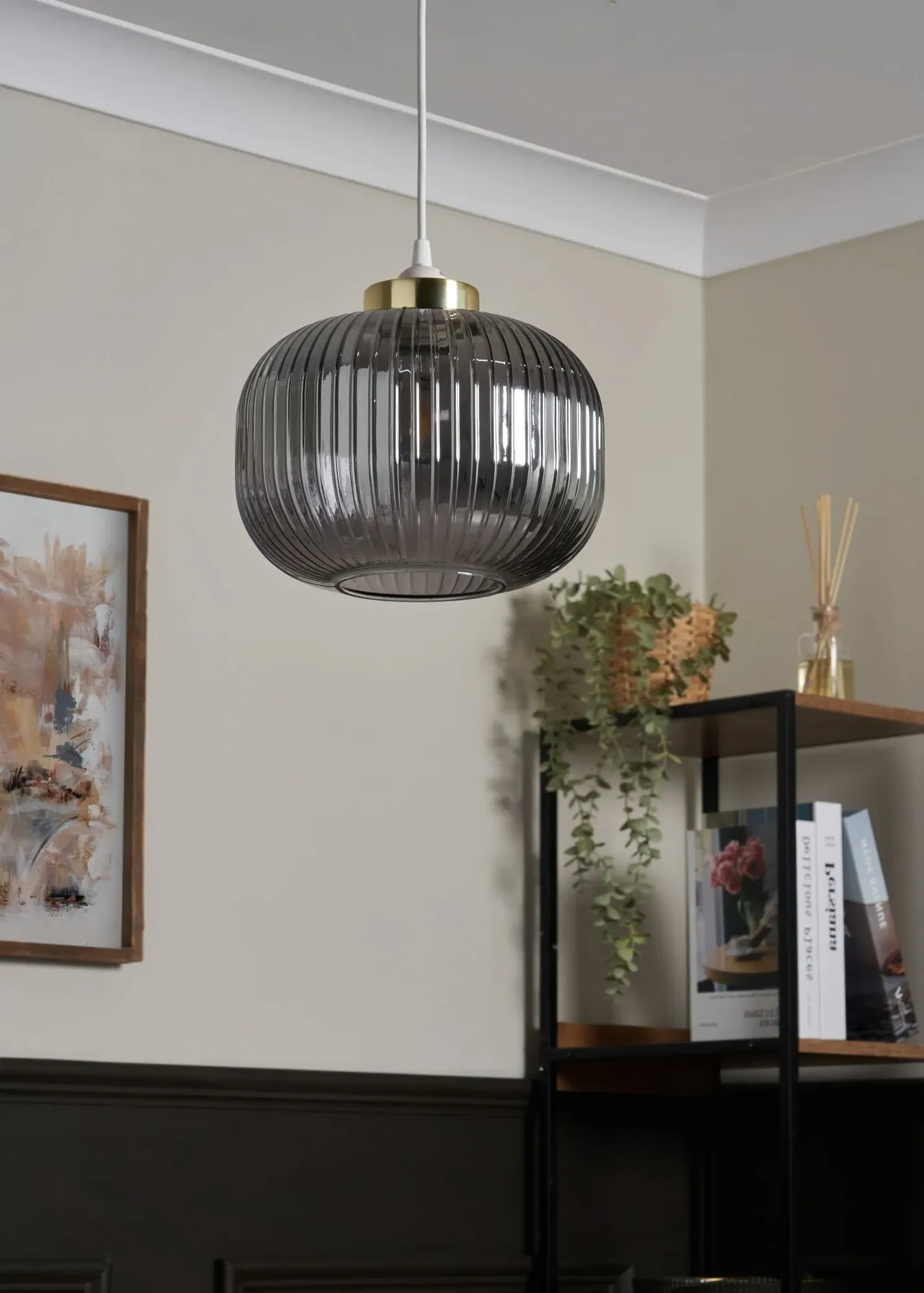 Lyna Easyfit Ceiling Shade - Grey, Smoked Glass product