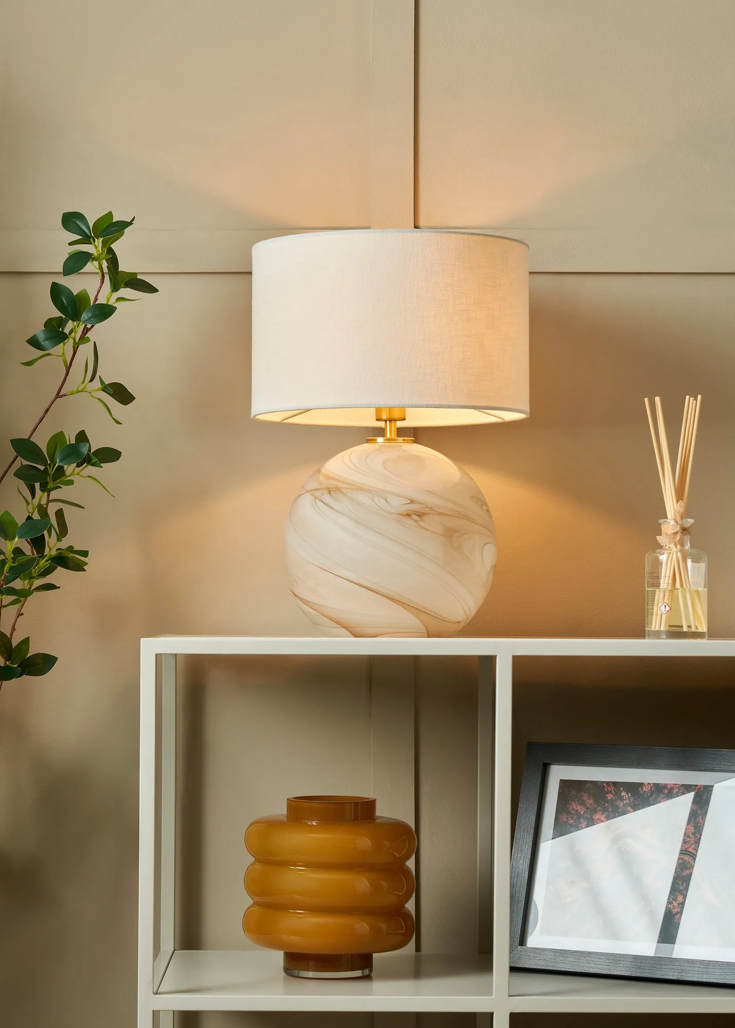 Muna Glass Table Lamp - Marble product
