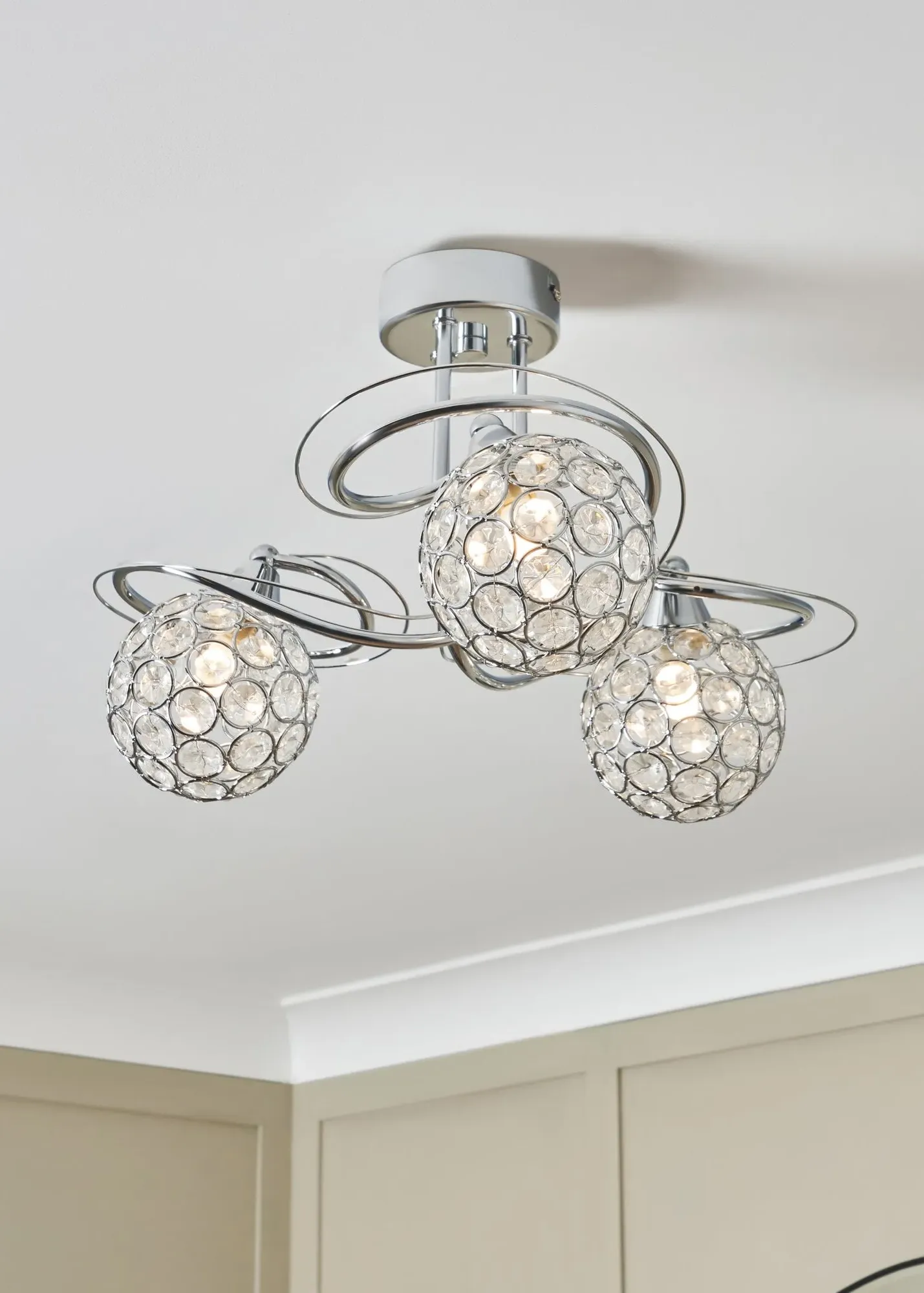Orianna Flush 3 Light Ceiling Light - Chrome, Metal product