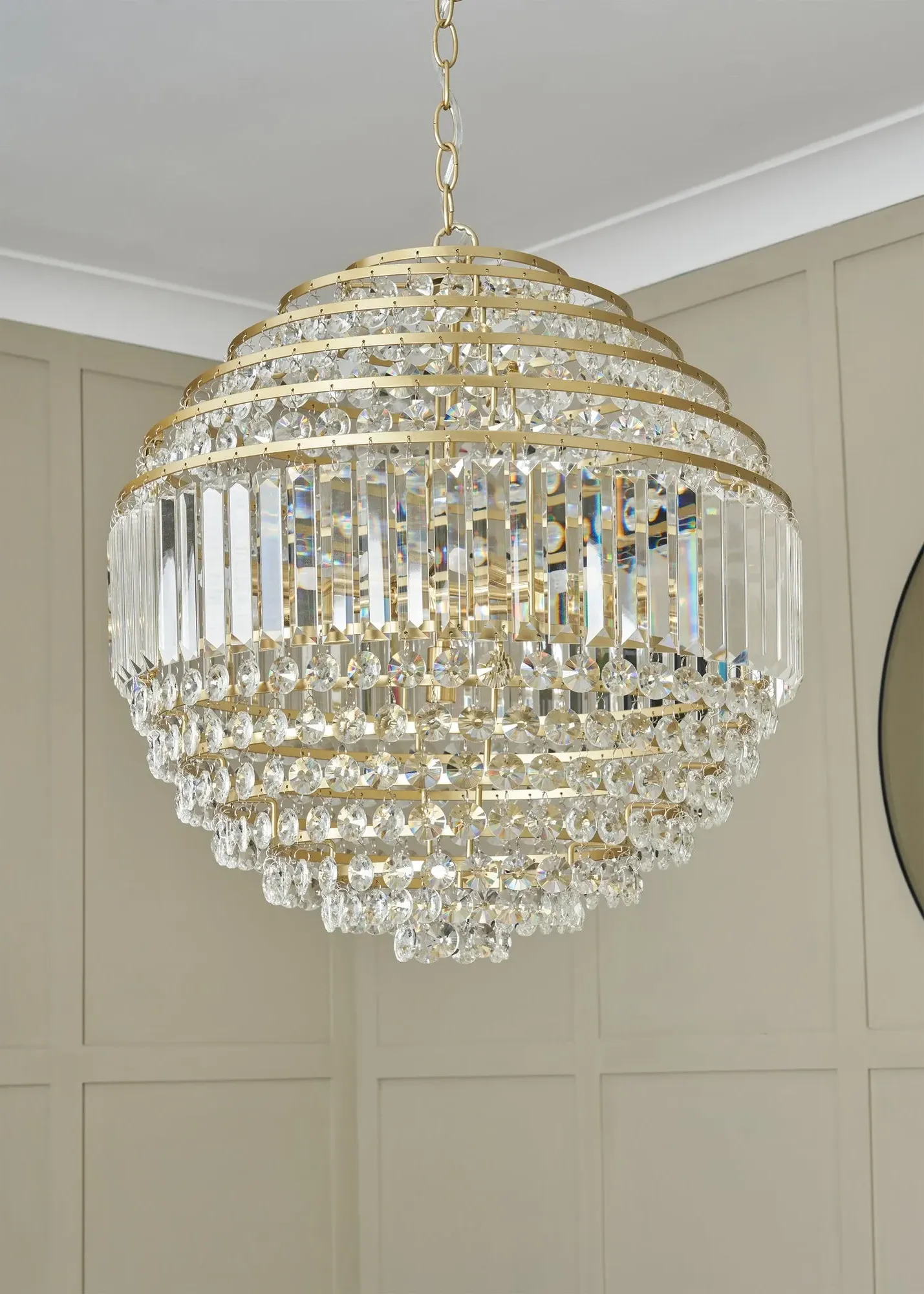 Paladina Large Ball Ceiling Pendant - Brass, Glass & Metal product