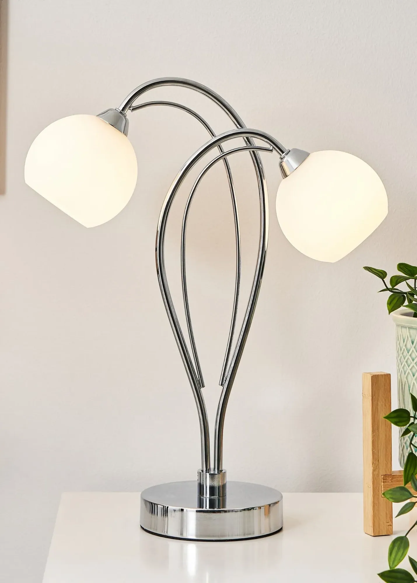 Soni Twin Shade Table Lamp - Chrome product