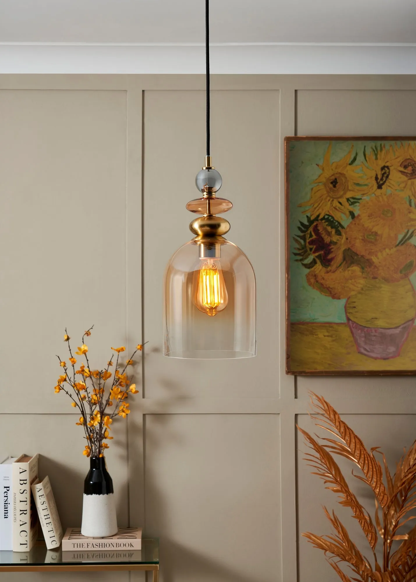 Teyana 1 Light Cascade - Antique Brass, Glass product