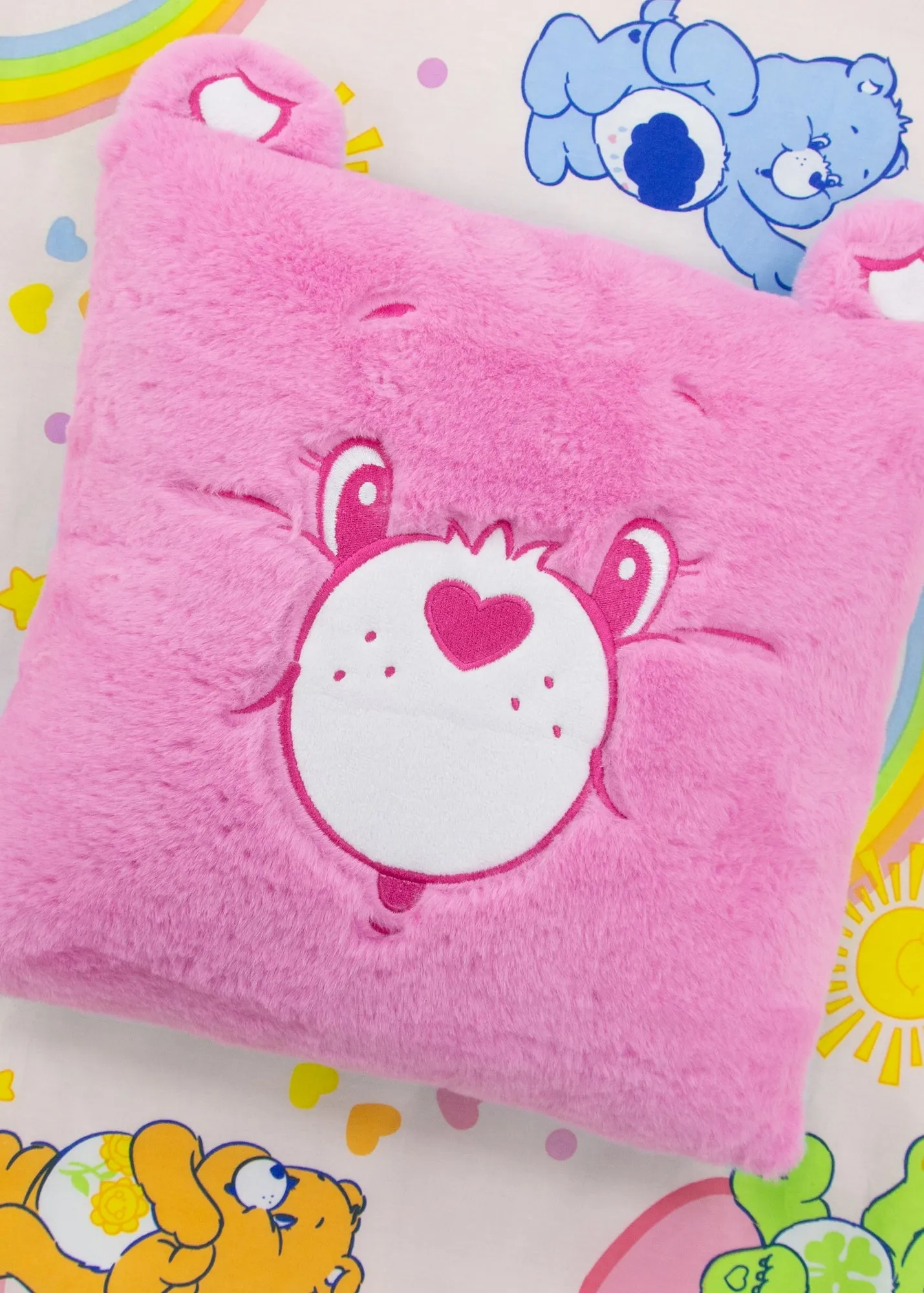 Faces And Square Cushion With Ears - Pink product