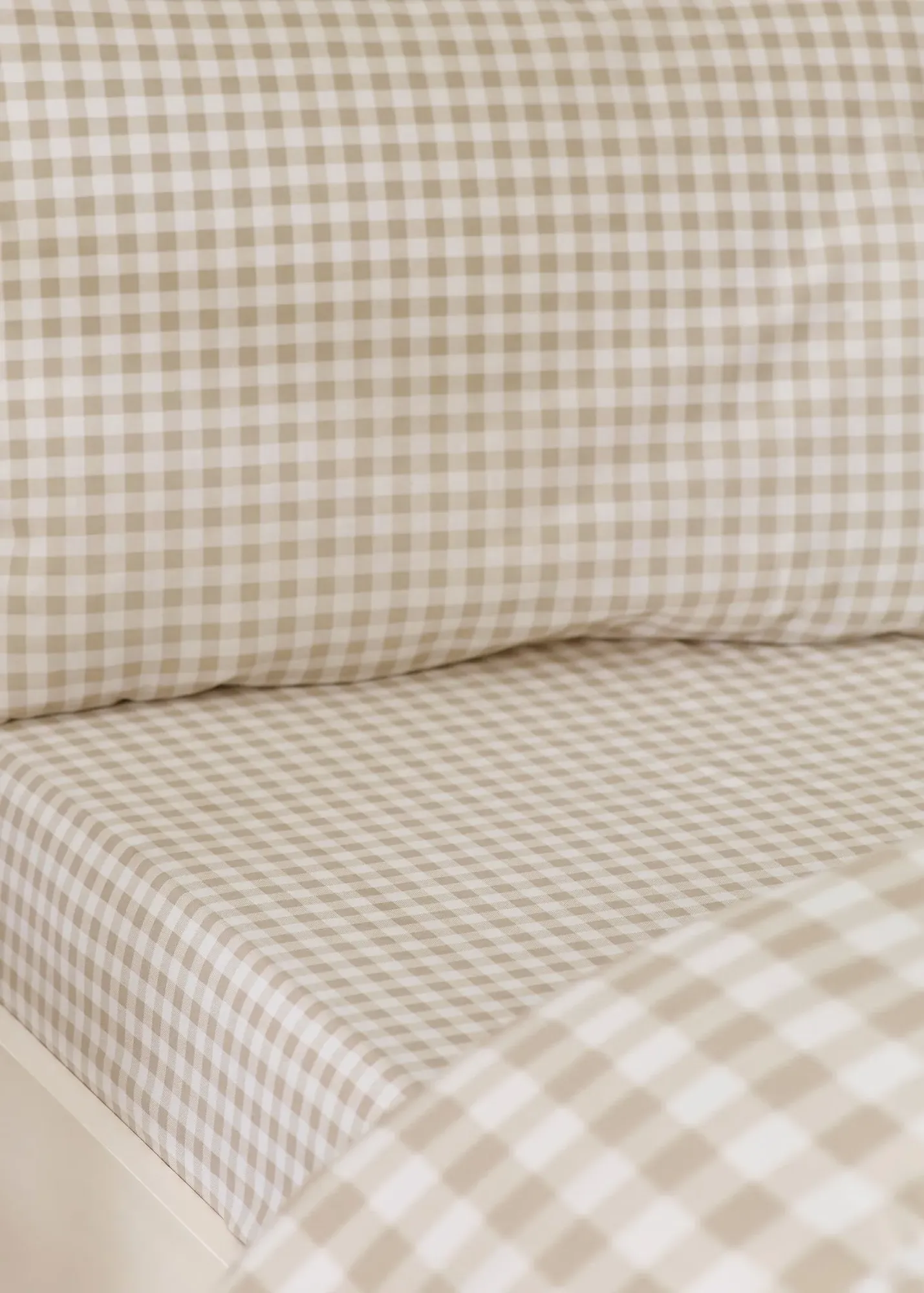 Bamford Gingham Check Single Fitted Sheet - Natural product