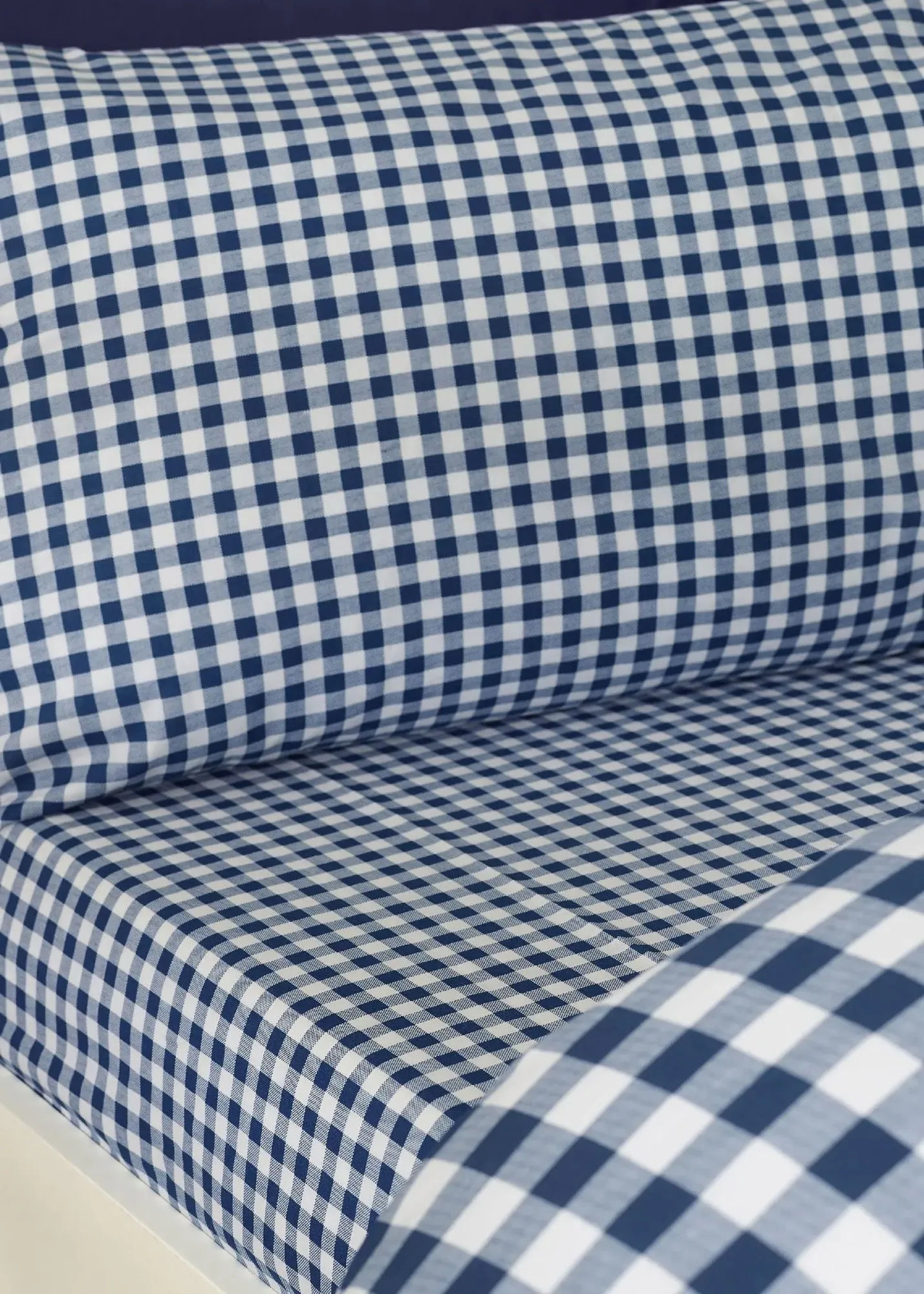 Bamford Gingham Check Single Fitted Sheet - Navy product