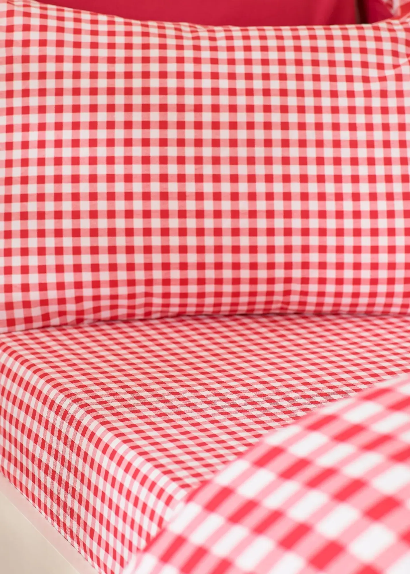 Bamford Gingham Check Single Fitted Sheet - Red product