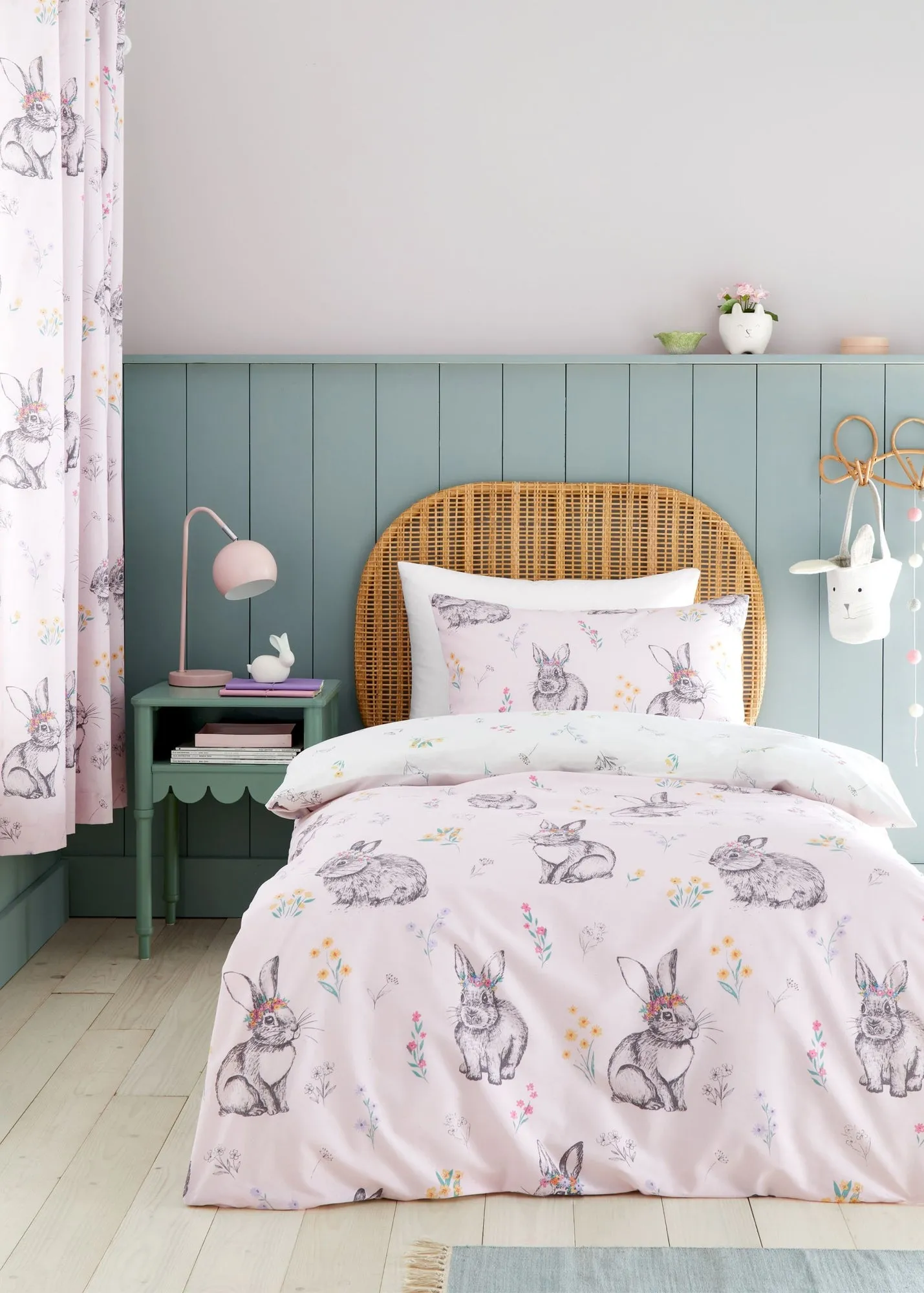 Bunny Tails Ditsy Flowers Junior Reversible Duvet Cover Set - Pink product