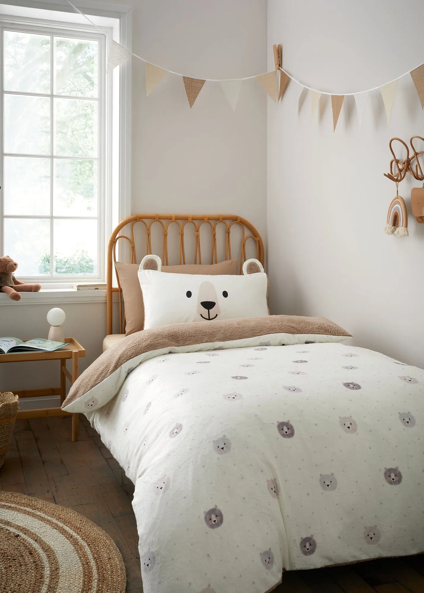 Cosy Bear So Soft Single Duvet Cover Set - Natural, Fleece product