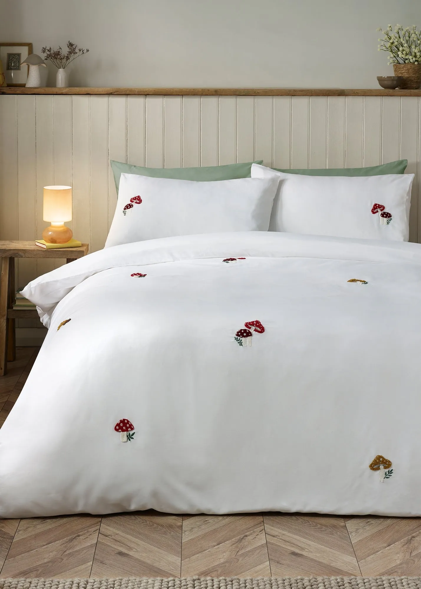 Crochet Embroidered Single Duvet Cover Set - White, Polyester product