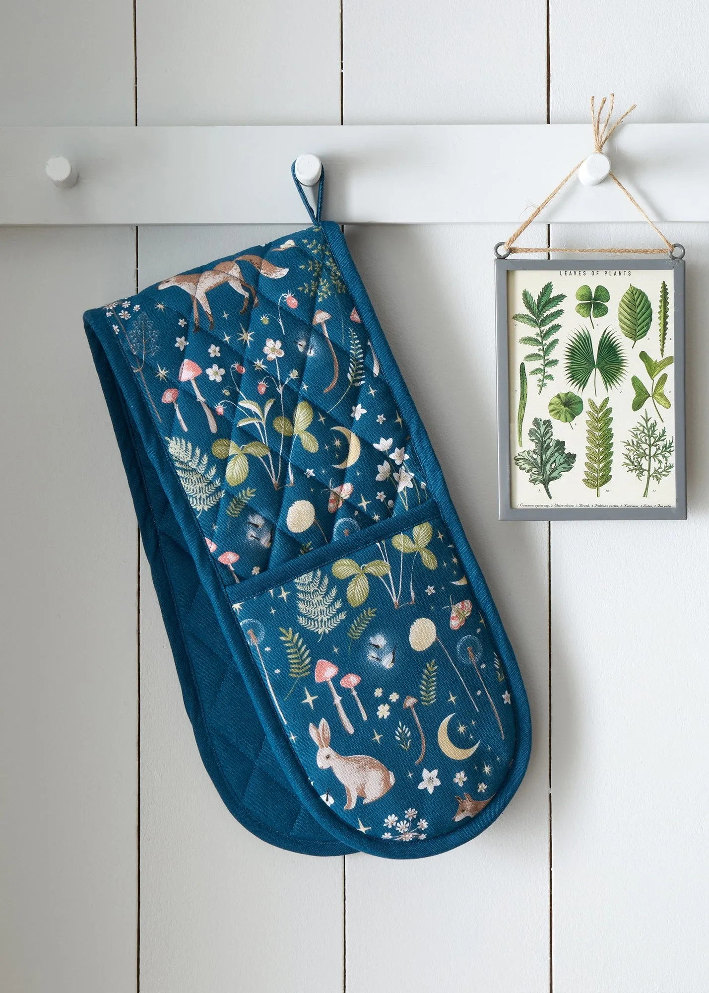 Enchanted Animals Kitchen Double Oven Glove - Navy, Cotton product