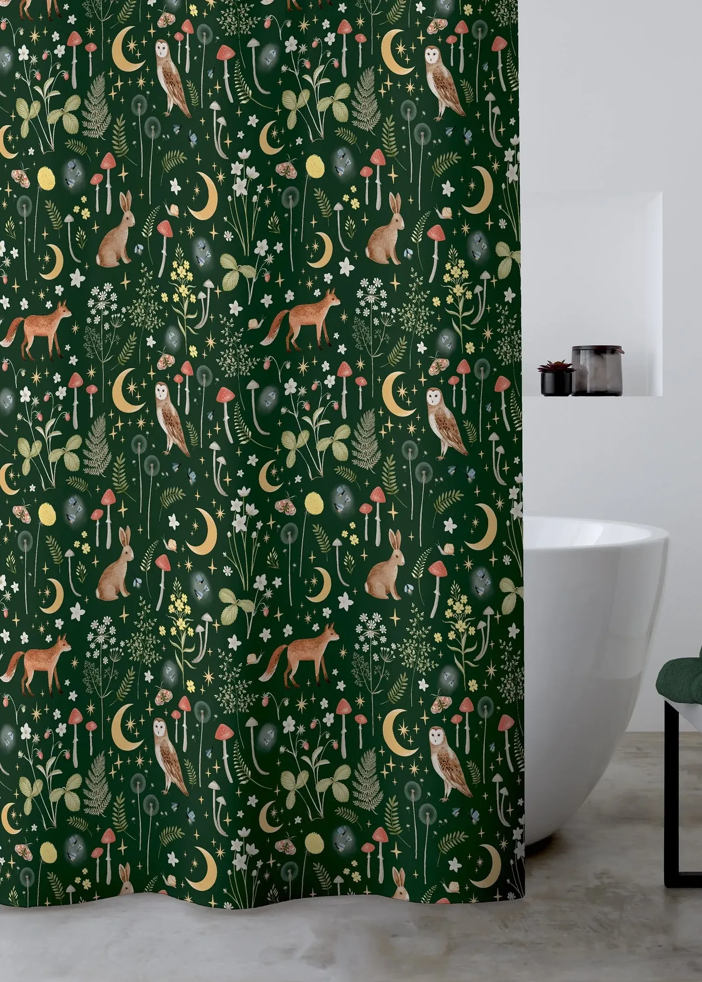 Enchanted Animals Shower Curtain - Green product