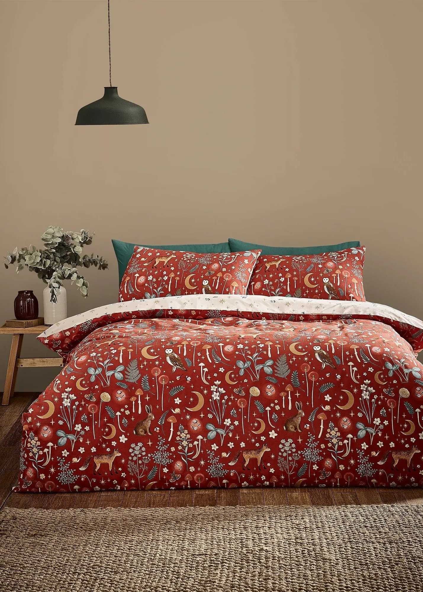 Enchanted Animals Single Reversible Duvet Cover Set - Orange product