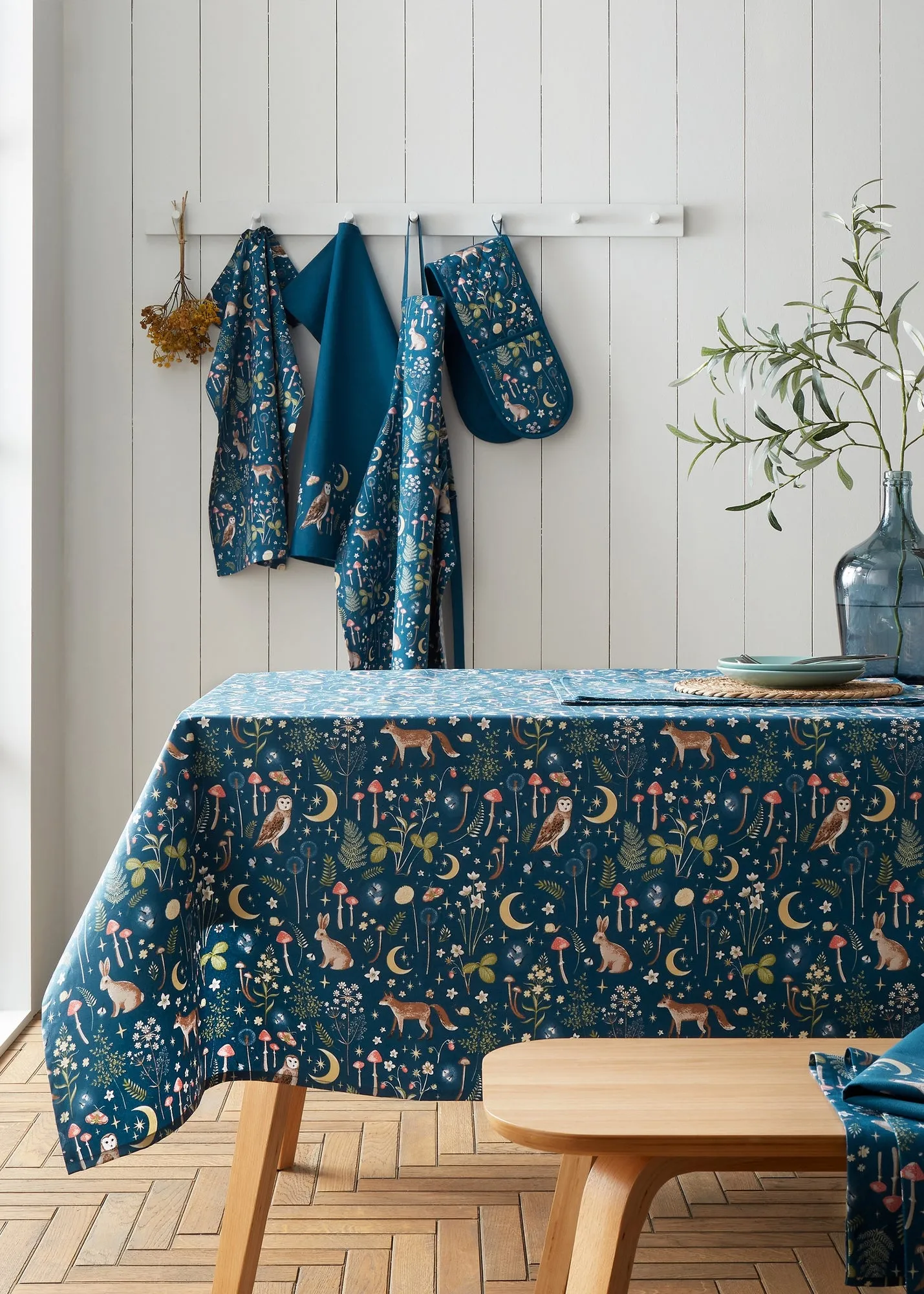 Enchanted Animals Tablecloth - Navy, Cotton product