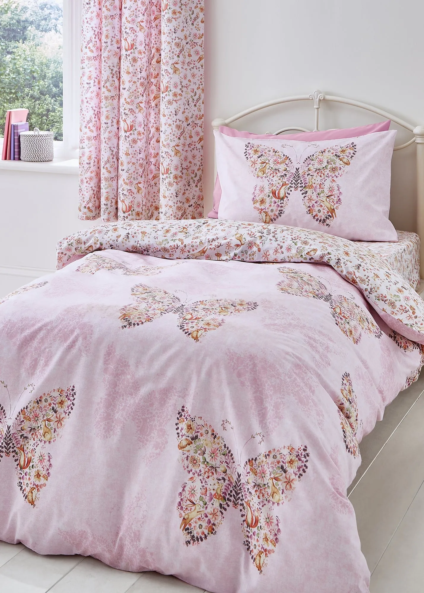 Enchanted Butterfly Single Reversible Duvet Set - Pink product