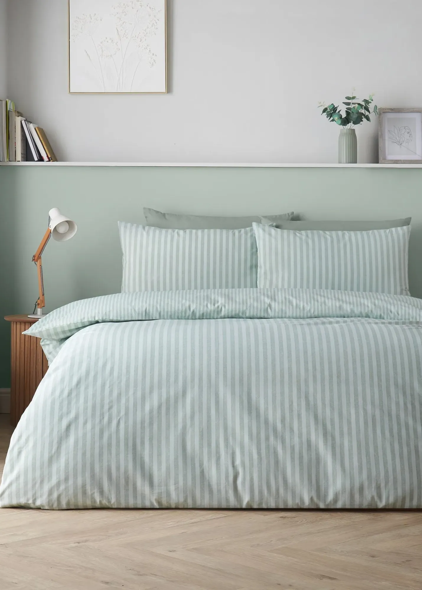 Epping Textured Stripe Reversible Single Duvet Cover Set - Green product