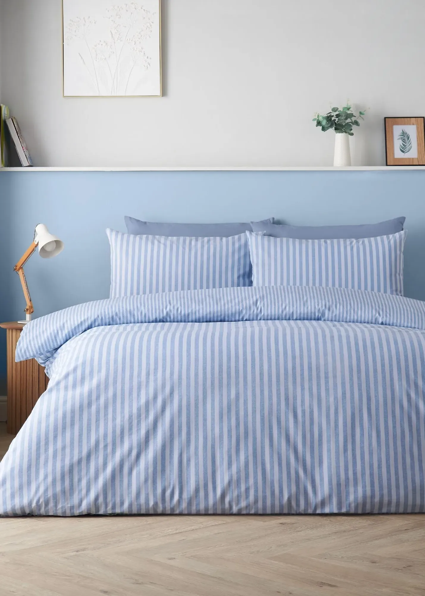 Epping Textured Stripe Single Reversible Duvet Cover Set - Blue product
