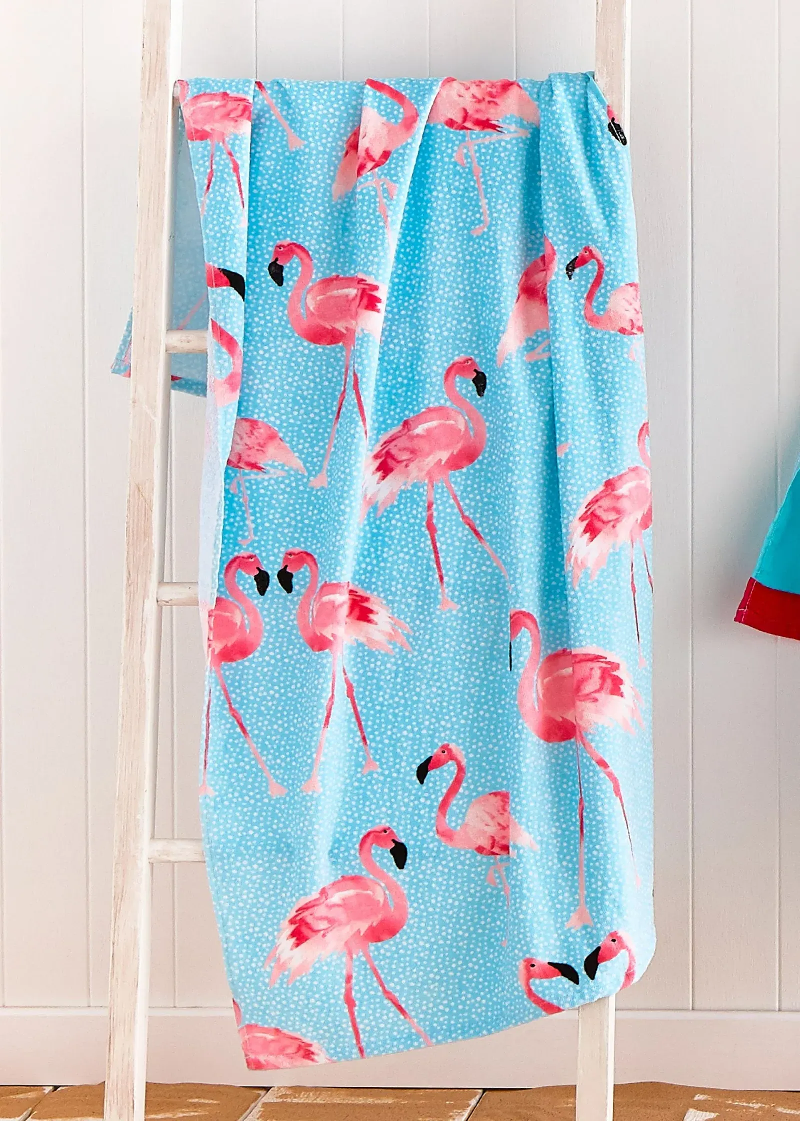 Flamingo Cotton Beach Towel - Blue product