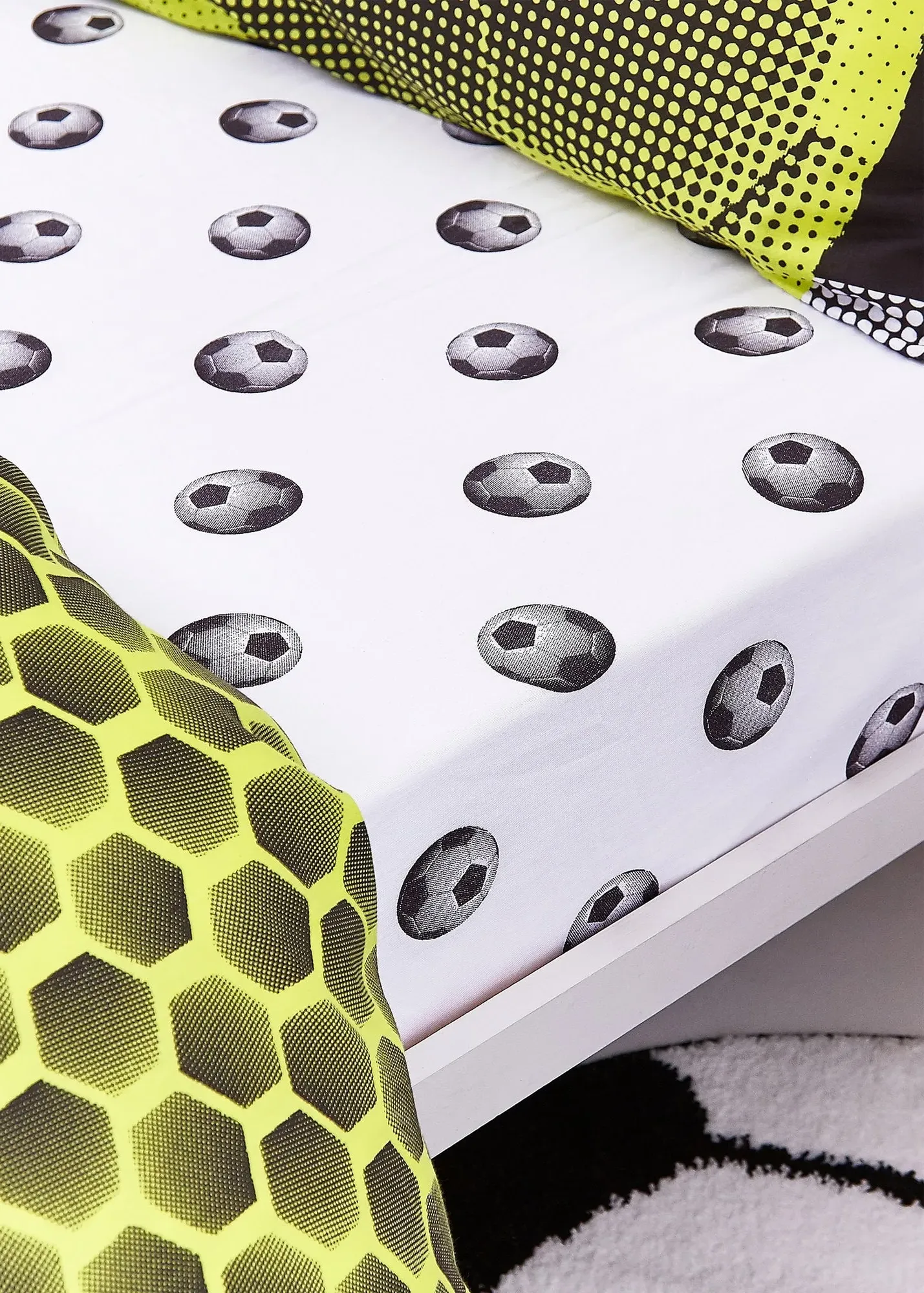 Football Single Fitted Sheet - White product