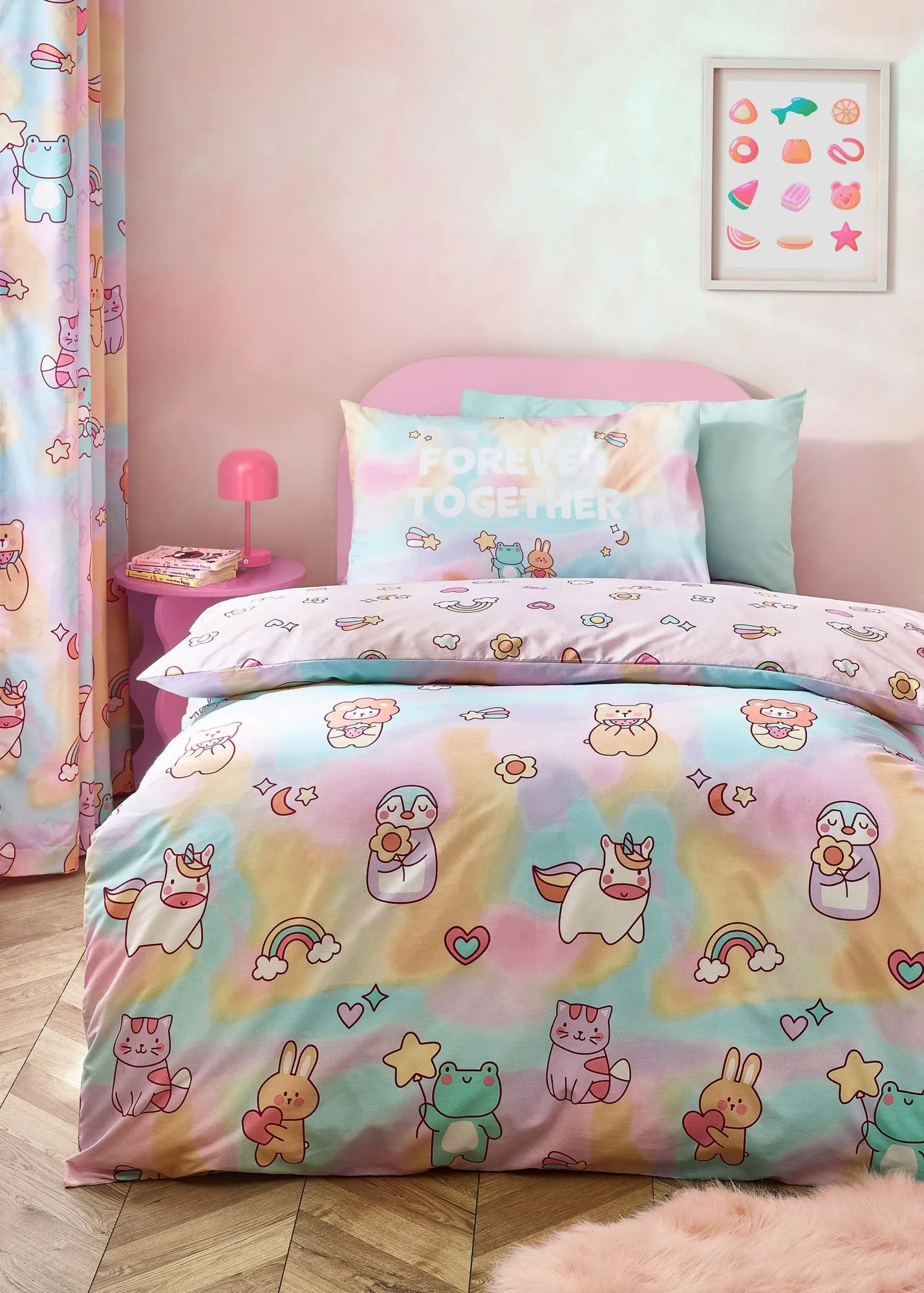 Forever Together Junior Reversible Duvet Cover Set - Pink product