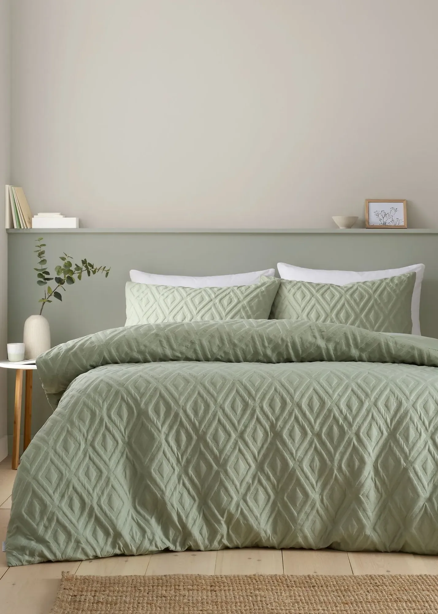 Jacob Geo Single Duvet Cover Set - Green, Polyester product
